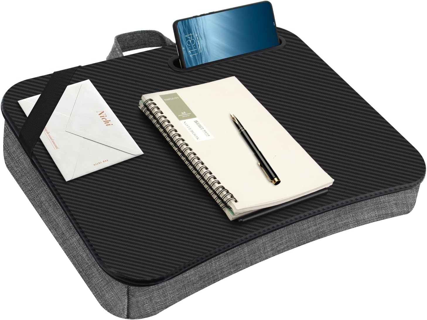 SEDISON Laptop Lap Desk with Phone Holder and Device Ledge, Lightweight Laptop Desk 45Cm * 35Cm Black Bed Tray Laptop image number 6