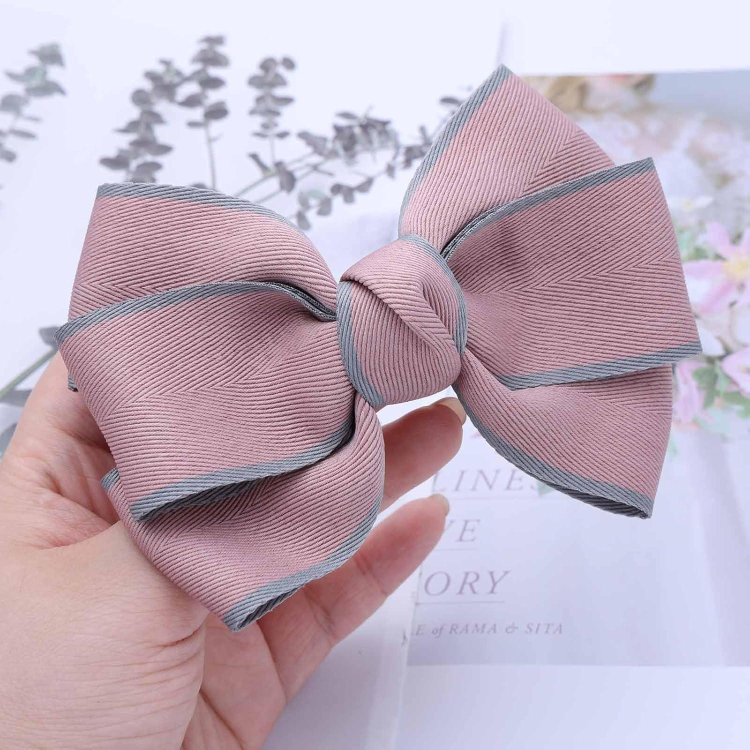 Pink Hair Bows for Women Bow Hair Clips Silky Satin Bow Clips Cute Hair Bow Clips French Hair Band Bow Prom Bows Hair Wedding Barrette Party Bowknot Hair Accessories image number 5