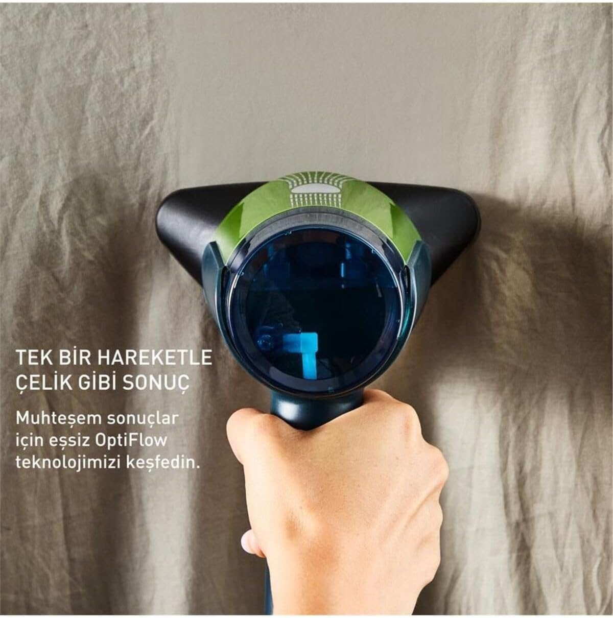 Tefal Aero Steam DT9810F0 Ceramic Soleplate Steam Straightener, 20 G/Min Steam Performance, 100 Ml Removable Water Tank, Noise Level of 84 Db(A), 3 Modes, 1400 Watt, Blue/Green