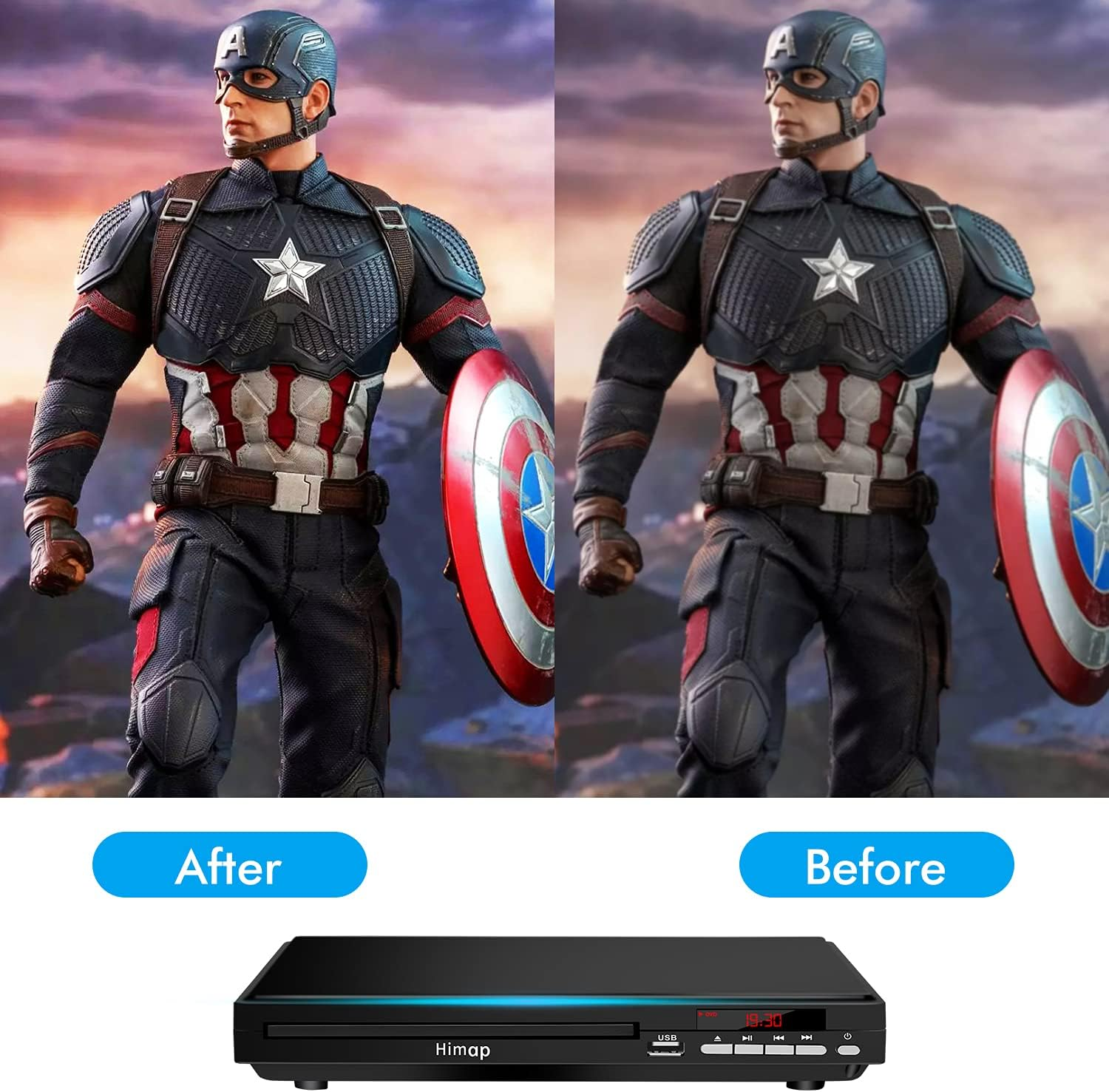 DVD Player, DVD Players for TV Region Free DVD Disc Players DVD CD with HDMI AV Output USB Input Remote Control AV Cable,For Home Study