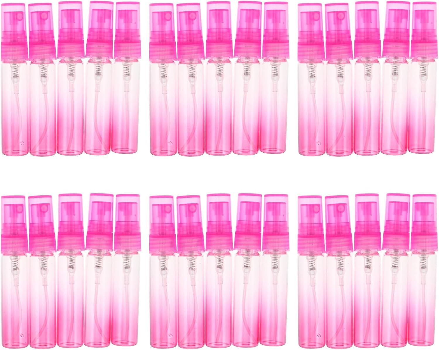DONFAMDS 30Ml Pink Gradient Glass Perfume Sample Bottles 30Pcs Refillable Mini Spray Atomizers Portable Travel Perfume Sprayers for Women Fragrance image number 6