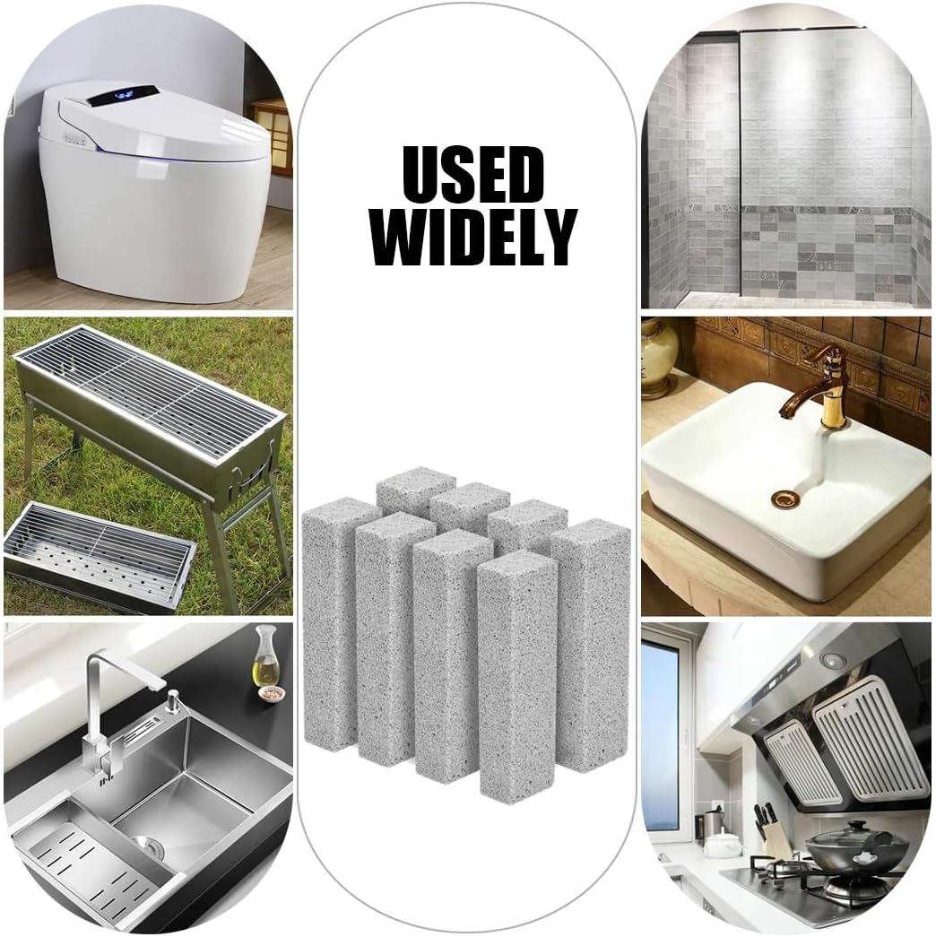 10 Pack Pumice Stone Toilet Bowl Cleaner Pumice Stick Cleaner for Removing Toilet Bowl Ring, Bath, Household, Kitchen (Grey) image number 1