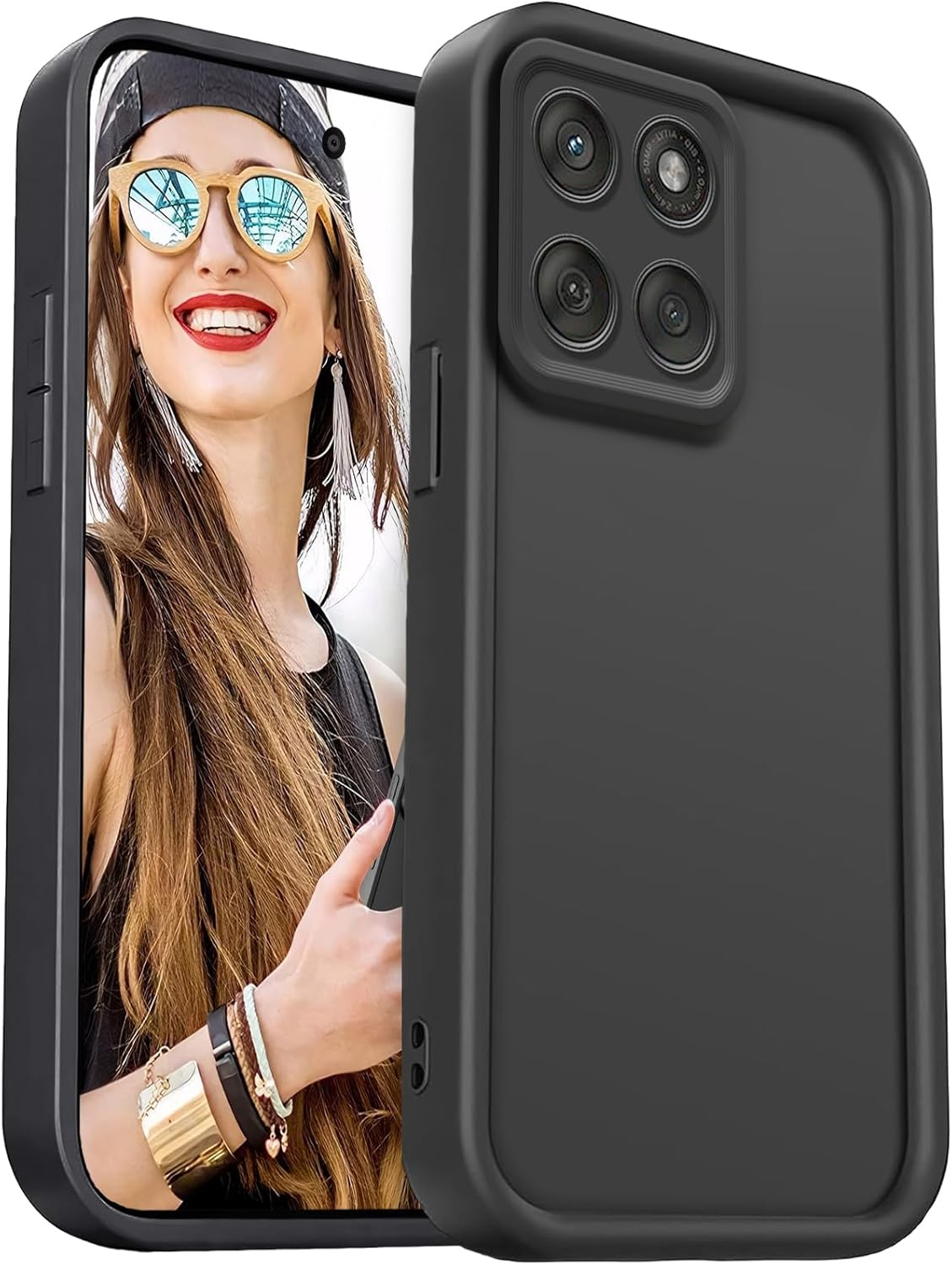 DESSEN Case for Motorola Moto G56 5G Mobile Phone Case - Silicone Protective Case Shockproof Camera Protection Case Soft TPU Bumper Cover White