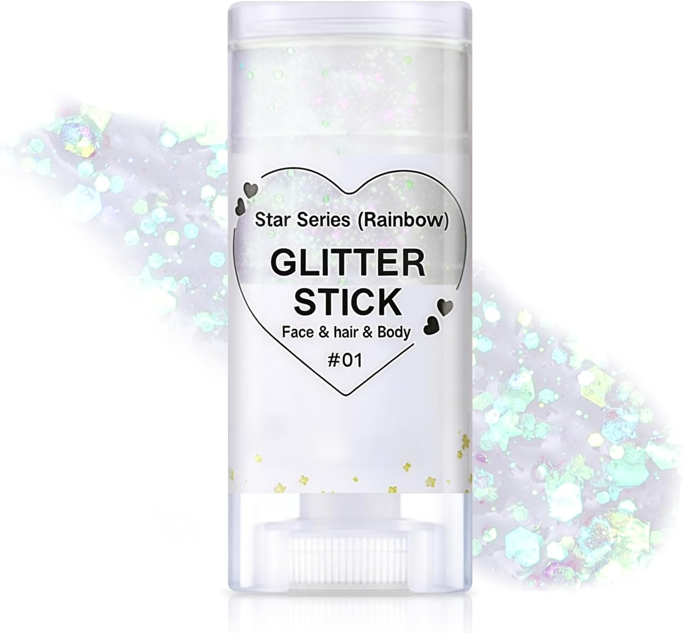 DAGEDA Body Glitter Stick, Mermaid Sequins Glitter Stick Face Body Sparkling Glitter, Chunky Holographic Hair Glitter, Durable Glitter Lips Nails Festival Rave Halloween Glitter Makeup(02 Silver)