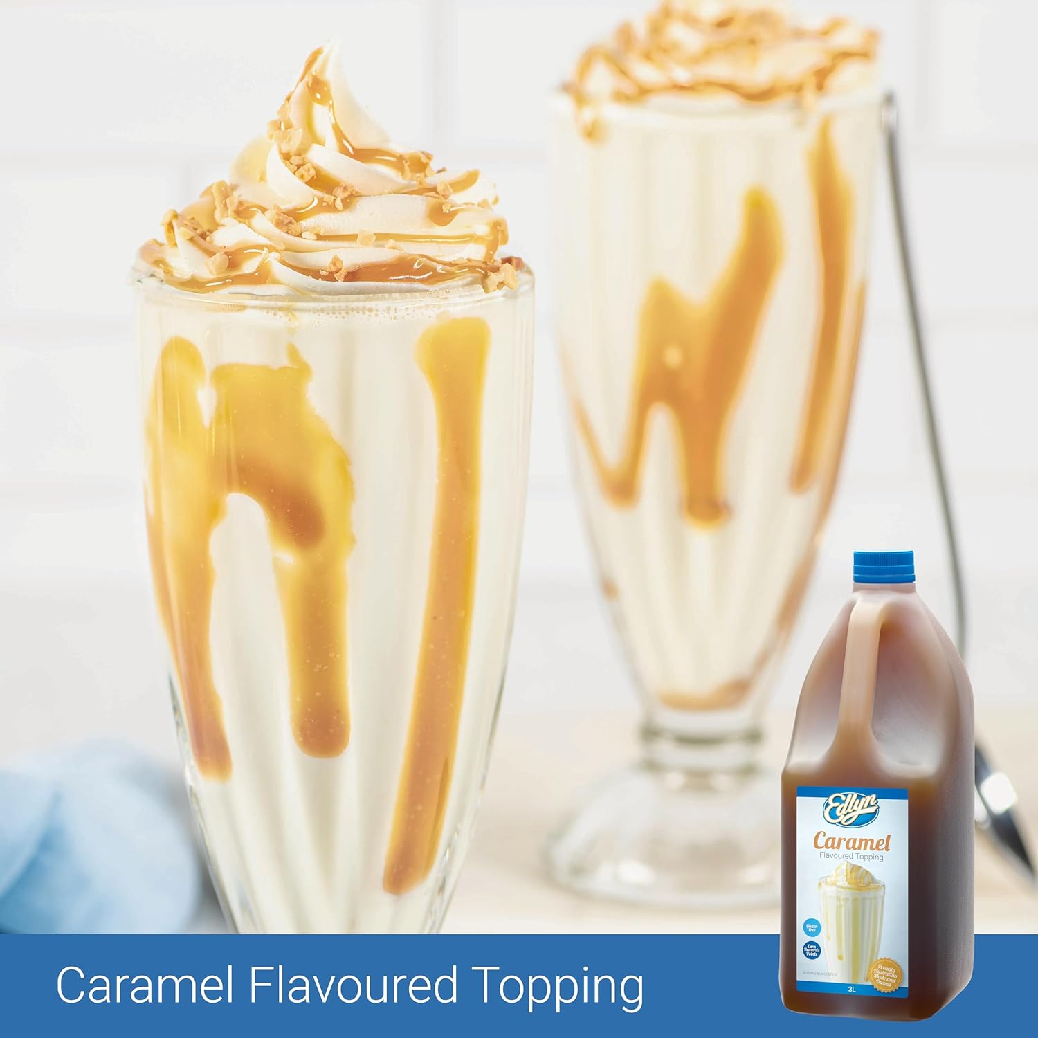 Edlyn Caramel Flavoured Topping 3 Liter, Brown