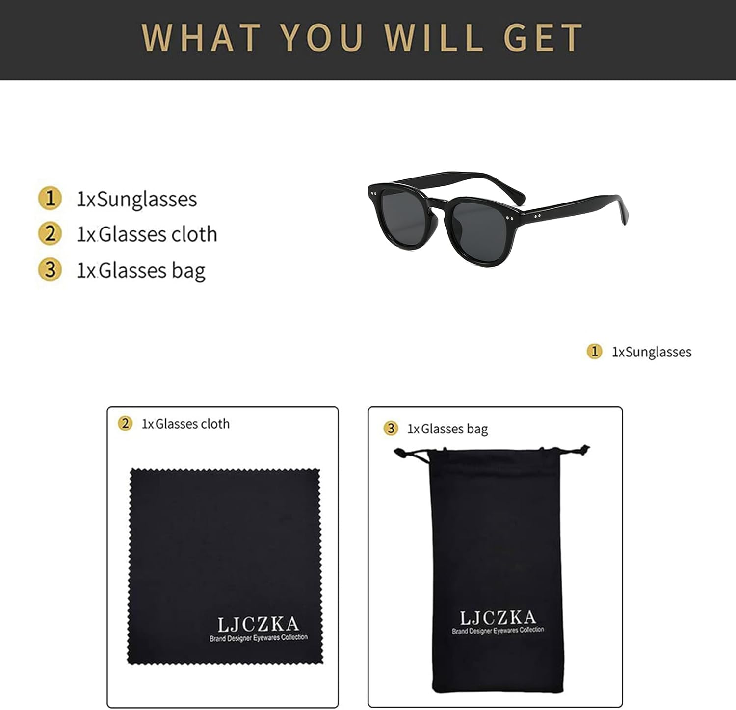 LJCZKA Retro round Sunglasses for Men Women Vintage Small round Sunglasses Classic Circle Trendy Shades UV400 Protection - Leopard Brown image number 7