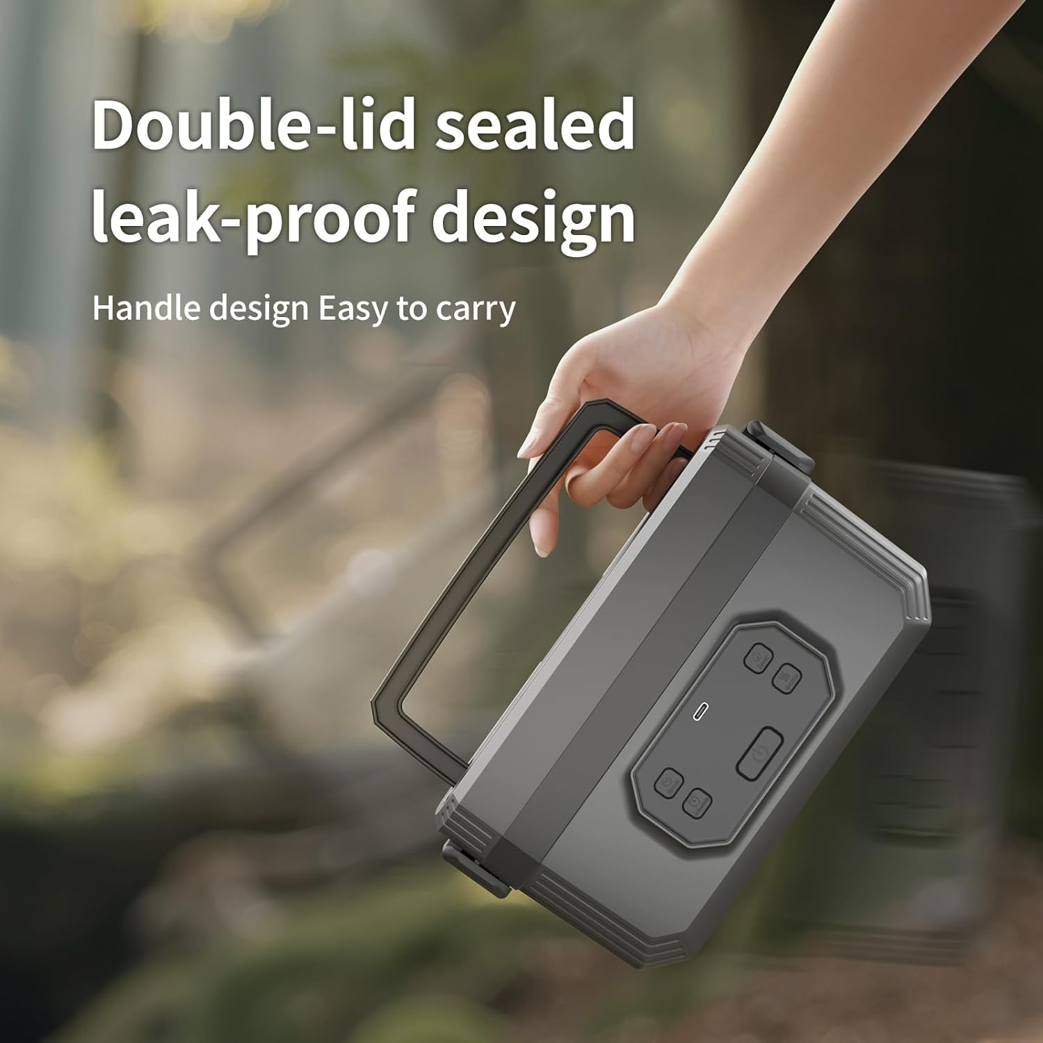 Cordless Insulated Electric Lunch Box, 21000Mah Cordless Heating Lunch Box 1.2 L Stainless Steel, Leakproof Portable Electric Food Warmer with 6 Temp & 8 Timer & Removable Tray Divider for Camping image number 6