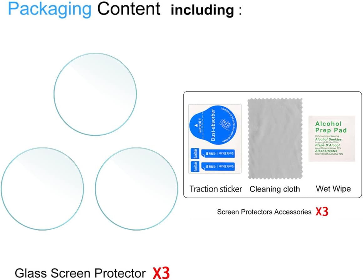 Suoman for Garmin Forerunner 165/165 Music Screen Protector, 9H Tempered Glass Film(3Pack)+Charger Port Protector(2Pack) for Forerunner 165/165 Music image number 6
