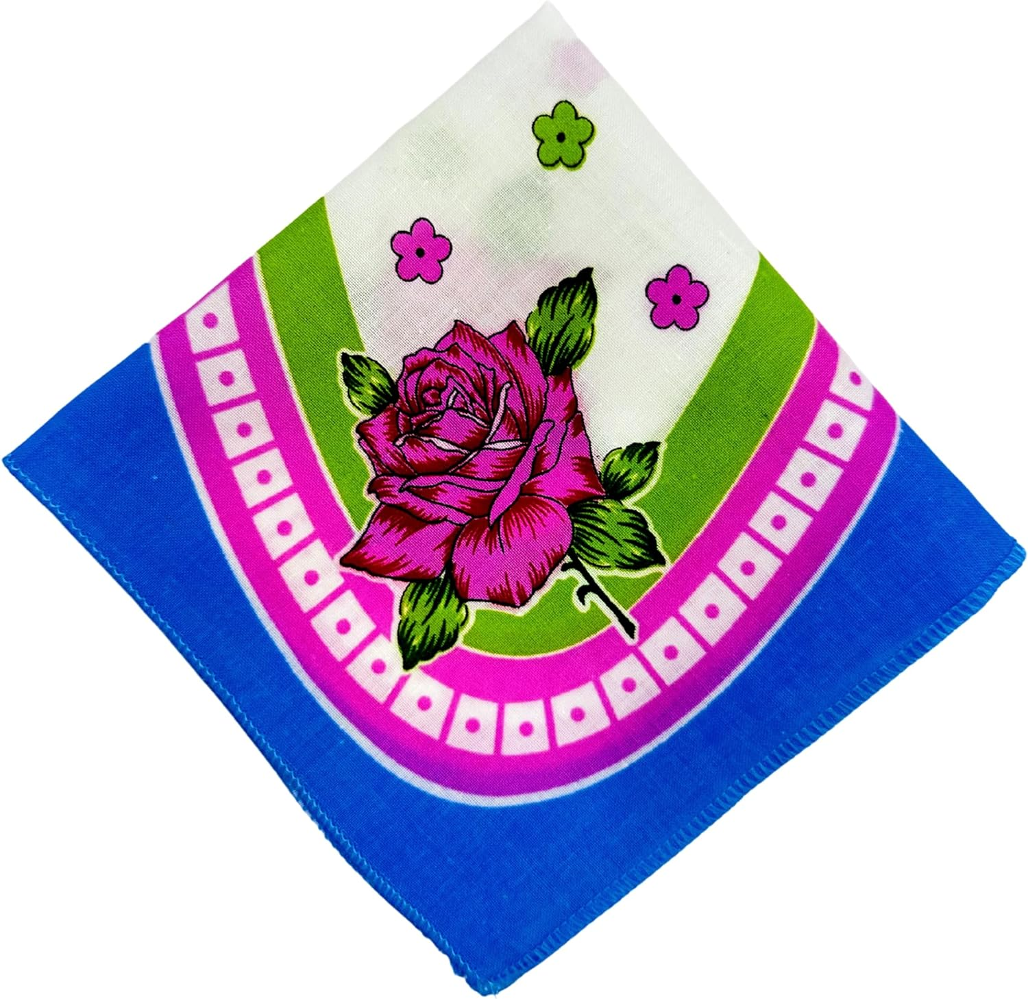 Royal Mart Premium Cotton Handkerchiefs - 11 * 11 Colorful Prints for Women/Girls (Pack of 03, Multicolor. Designs Will Vary as per Availability