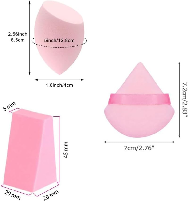Makeup Blenders Sponges and Triangle Powder Puff Set - Wedge Shaped Blender, Beauty Makeup Tool, Reusable for Loose Powder and Cosmetic Foundation image number 3