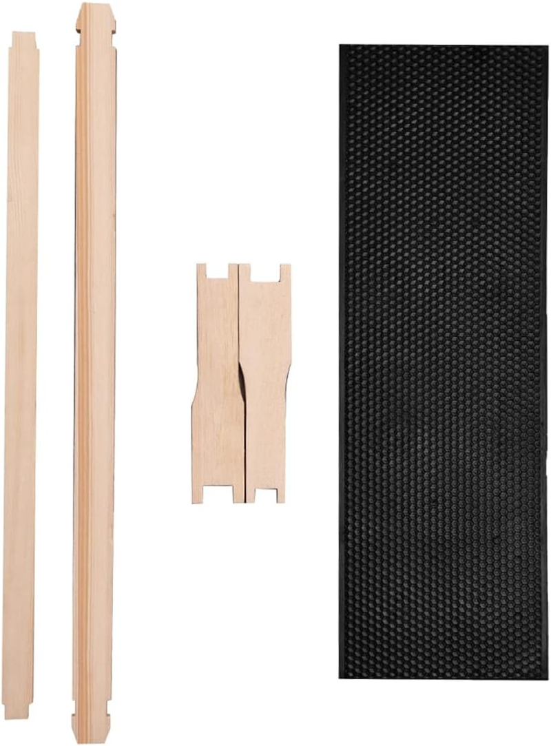 Medium Super Beehive Frames with Wax Foundations,10 Pack Honey Bee Frames with 100% Beeswax Coated Food Grade Foundation Sheets, 6-1/4-Inch (Black) - Yellow image number 3