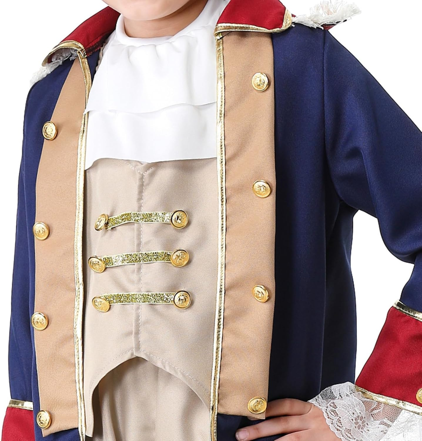 Yolsun George Washington Costume for Boys, Boys Founding Father Costume, Colonial Dress up Set for Children image number 3