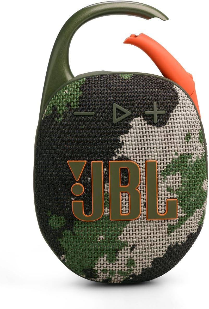 JBL Clip 5, Ultra-Portable JBL Pro Sound, Redesigned Carabiner, up to 12 Hours of Playtime plus 3 Hours with Playtime Boost, Waterproof and Dustproof, Multi-Speaker Connection by Auracast, Squad image number 2