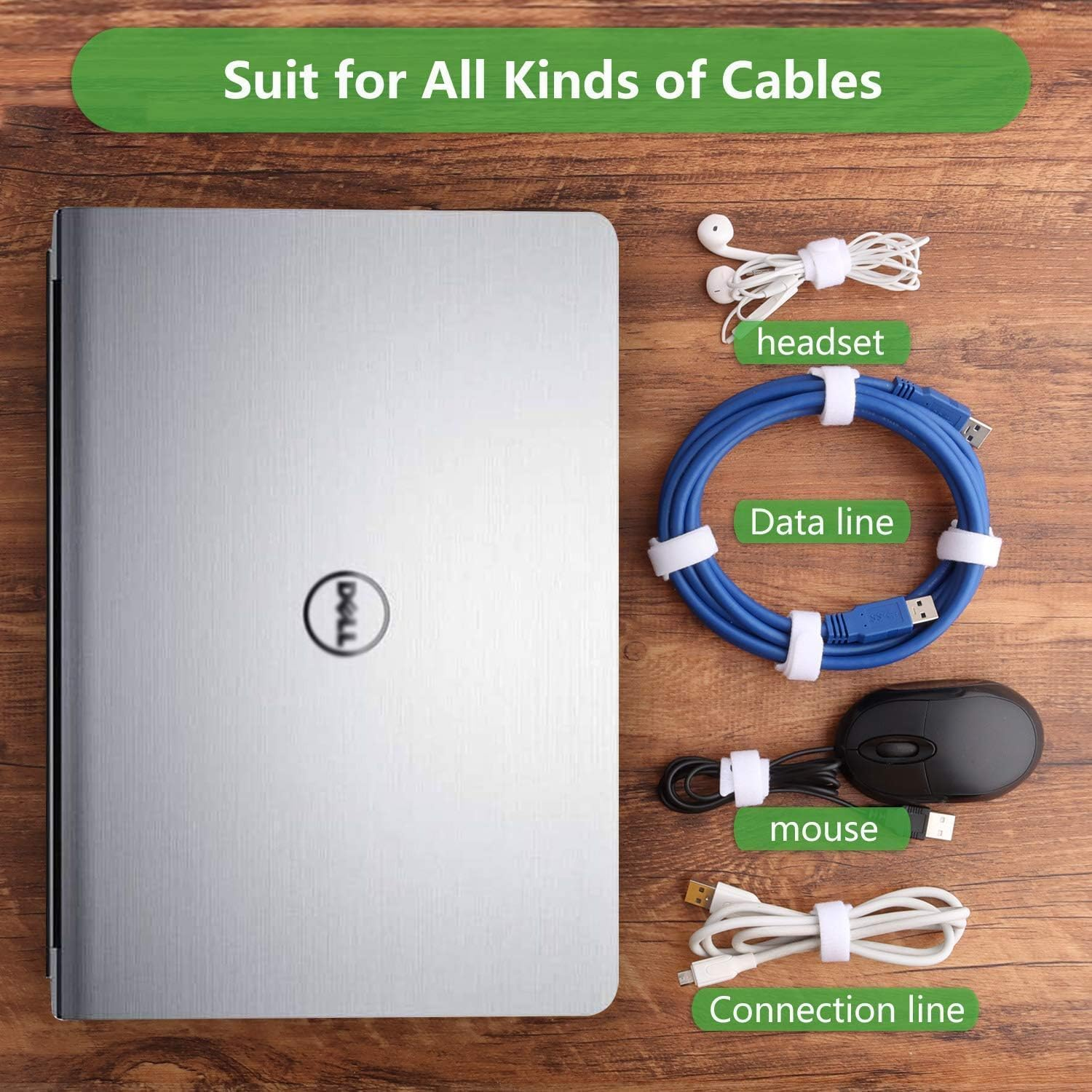 Cable Ties, WADY 100 Pcs Reusable Cable Ties, Adjustable Strap Wire Management, Premium Quality Cable Management Straps for Electrical Cable & Wire Organizer (White, 200Mm X 12Mm) image number 1