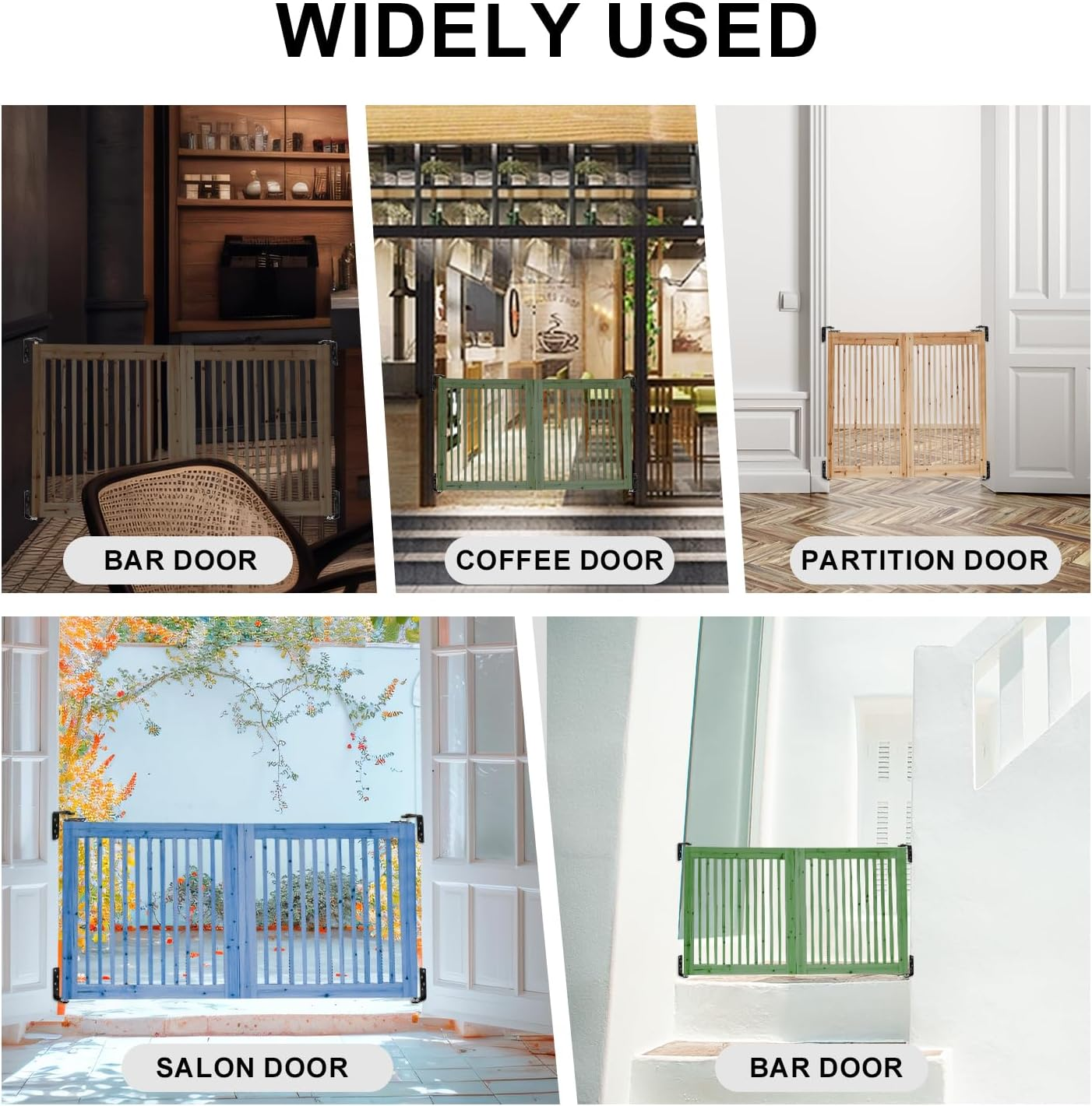 Saloon Door Hinges, Stainless Steel Hinges for Double Hinged Doors 180 Degree Rotation Multiple Uses Door Hinges Hardware Accessories for Bar Cafeteria Saloon Supplies image number 4