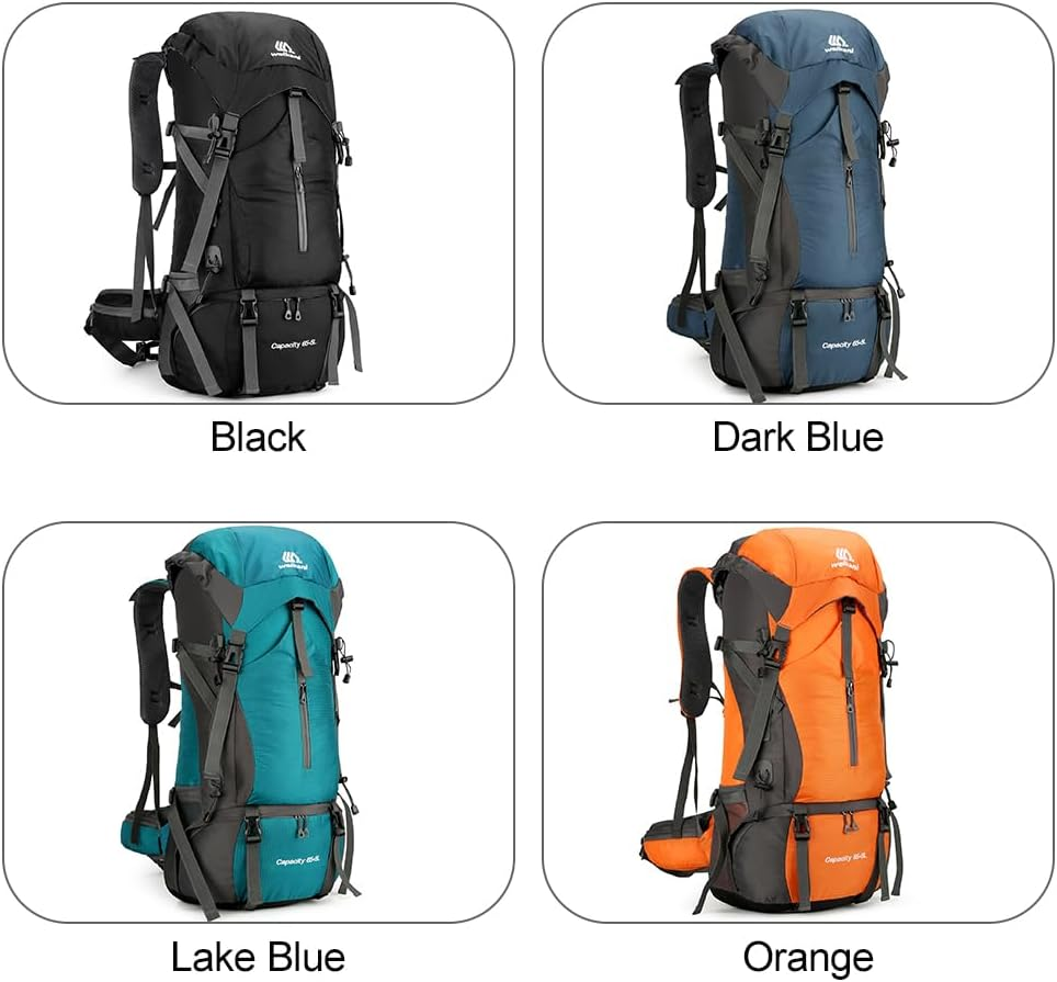 LAPOOH 70L Hiking Backpack Water-Resistant Climbing Camping Backpack Travel Daypack with Rain Cover image number 5