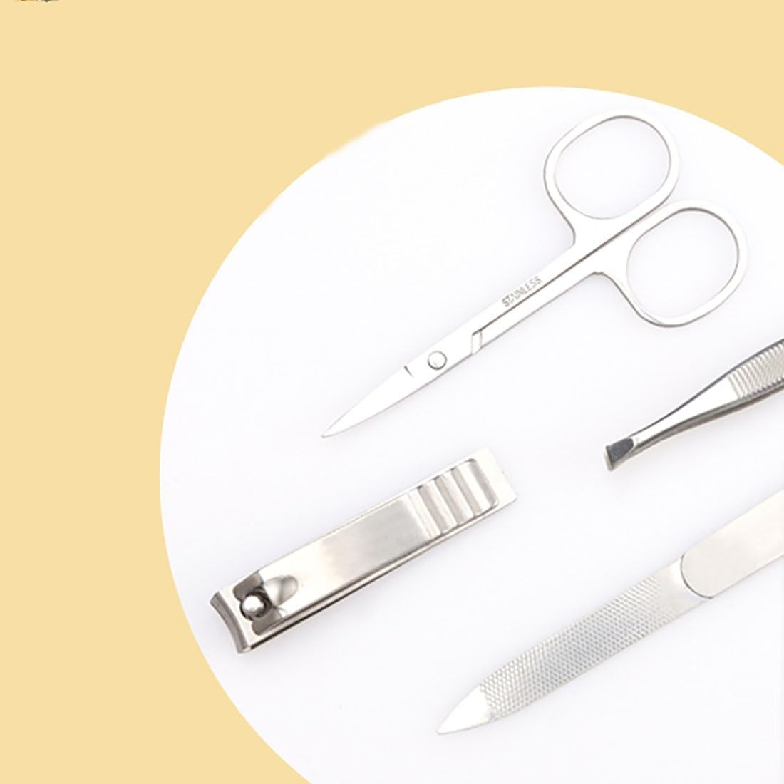 Manicure Set,4 PCS Professional Nail Clippers Kit Stainless Steel Pedicure Kit for Men Women Nail Care Tools Grooming Kit with Travel Case