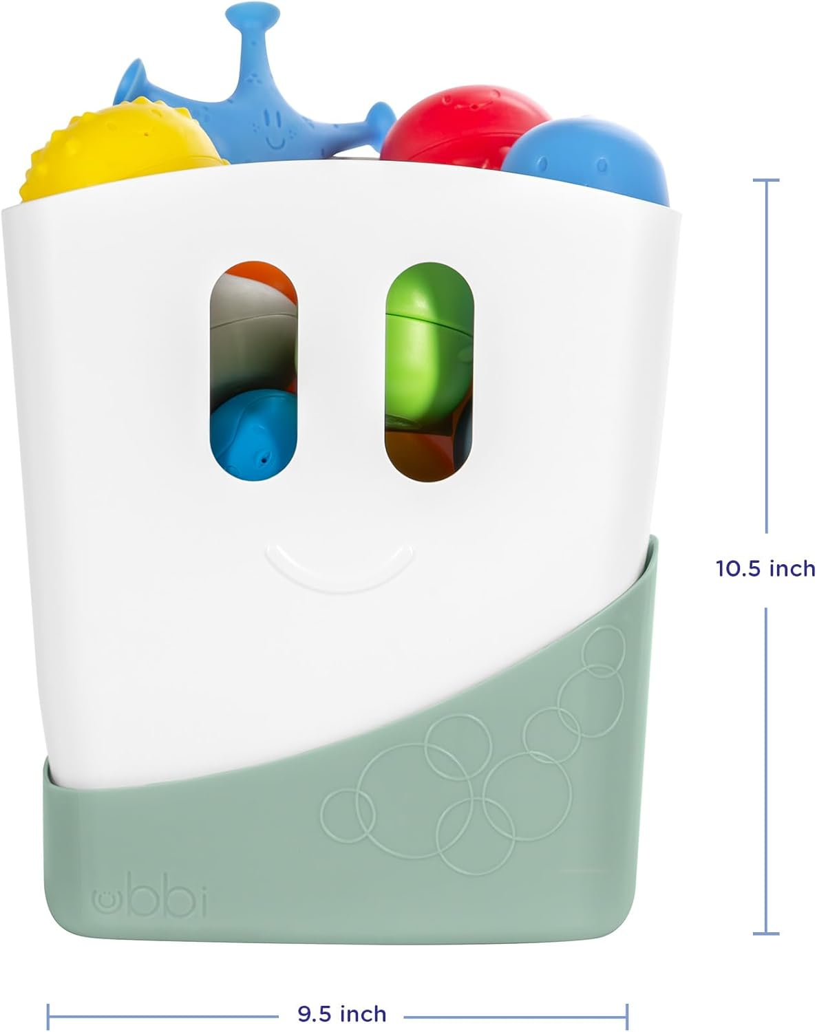 Ubbi Stand up Bath Toy Storage Organizer, Bath Caddy with Removable Drying Rack Bin for Toddlers and Baby, Sage image number 1