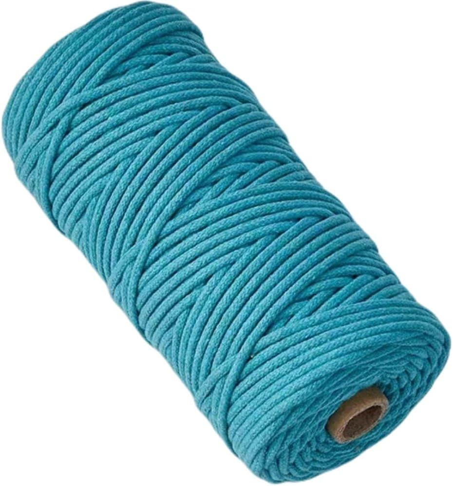 Braided Cotton Cord,Macrame Rope, 100% Natural Cotton Rope Macrame String, Craft Cord for Bag,Wall Hanging, Plant Hangers, Crafts, Knitting (Green, One Size) image number 5