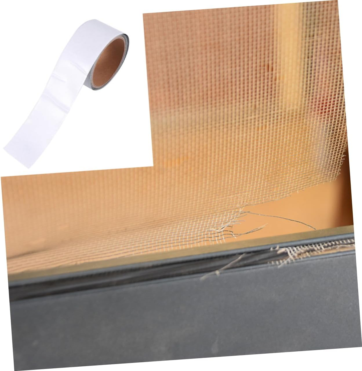 Homoyoyo 2Pcs Screen Repair Tape Grey Fiberglass Mesh Sticker for Window Screen Patching Adhesive Seal Tape for Window Mesh Repair image number 2