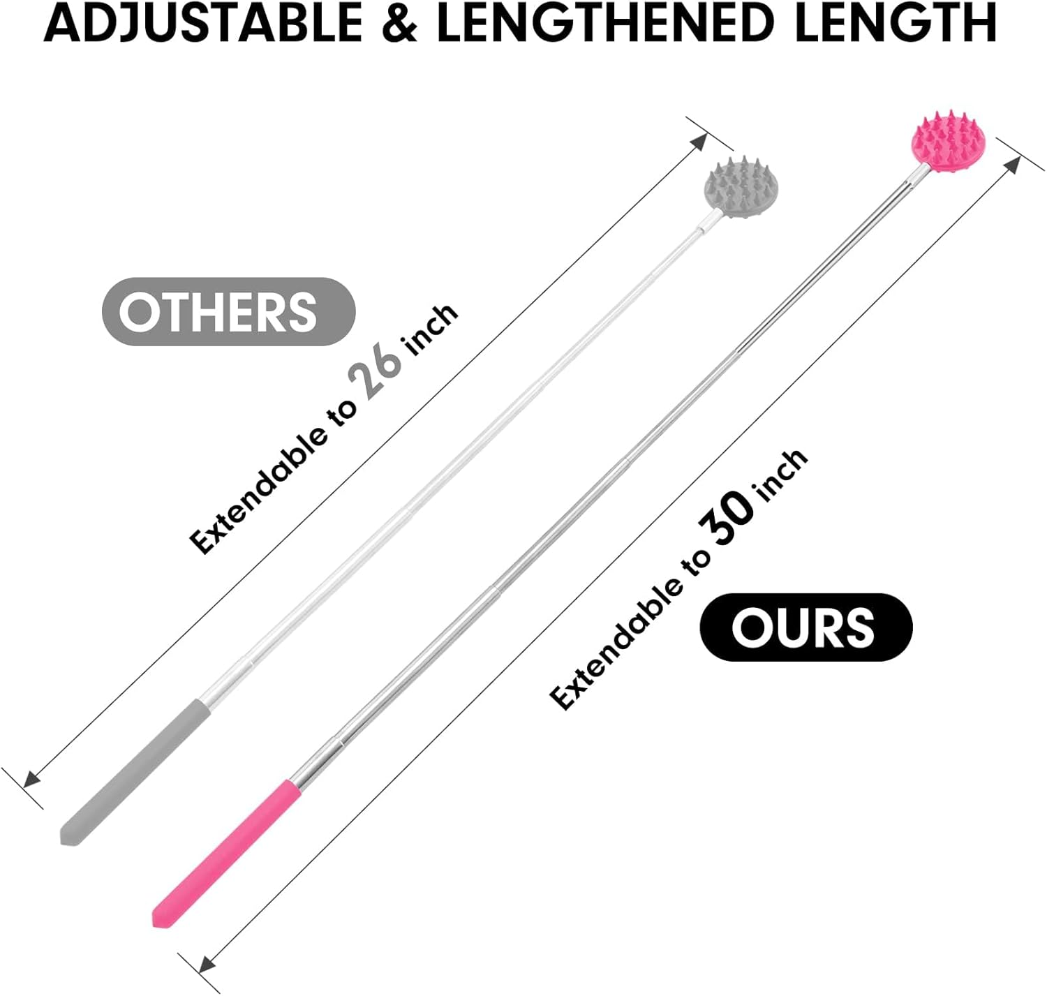 Telescoping Back Scratcher with 3Pcs Detachable Scratching Heads,Tukuos Back Scratcher Extendable Backcratchers for Men/Women,Bear Claw/Rake Scratcher for Aggressive/Moderate Scratching image number 3