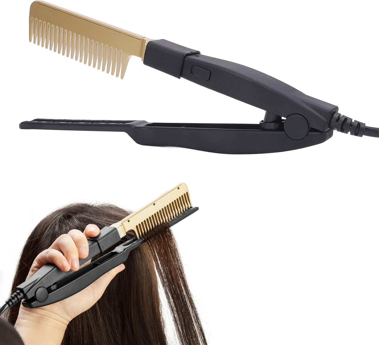 2 in 1 Straightener, Fast Heated Comb for Wet Dry Use, Multifunctional Straightening Comb for Women Styling, Plug and Play (AU) image number 6