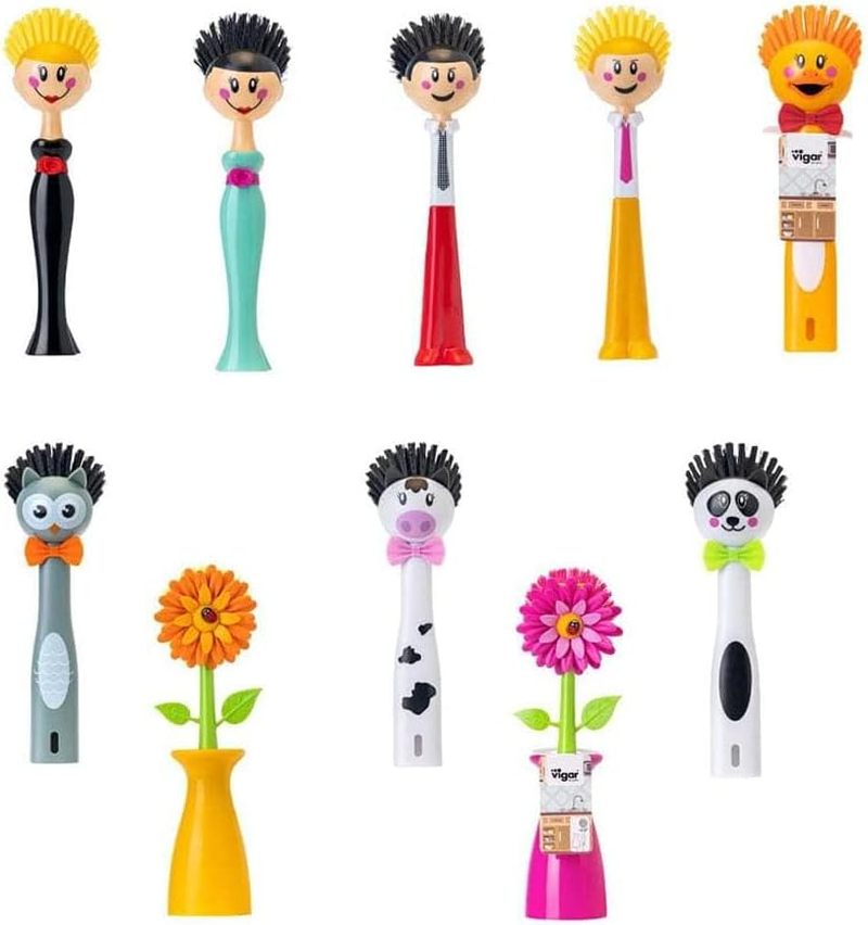 Vigar Funny Dish Brush, Assorted