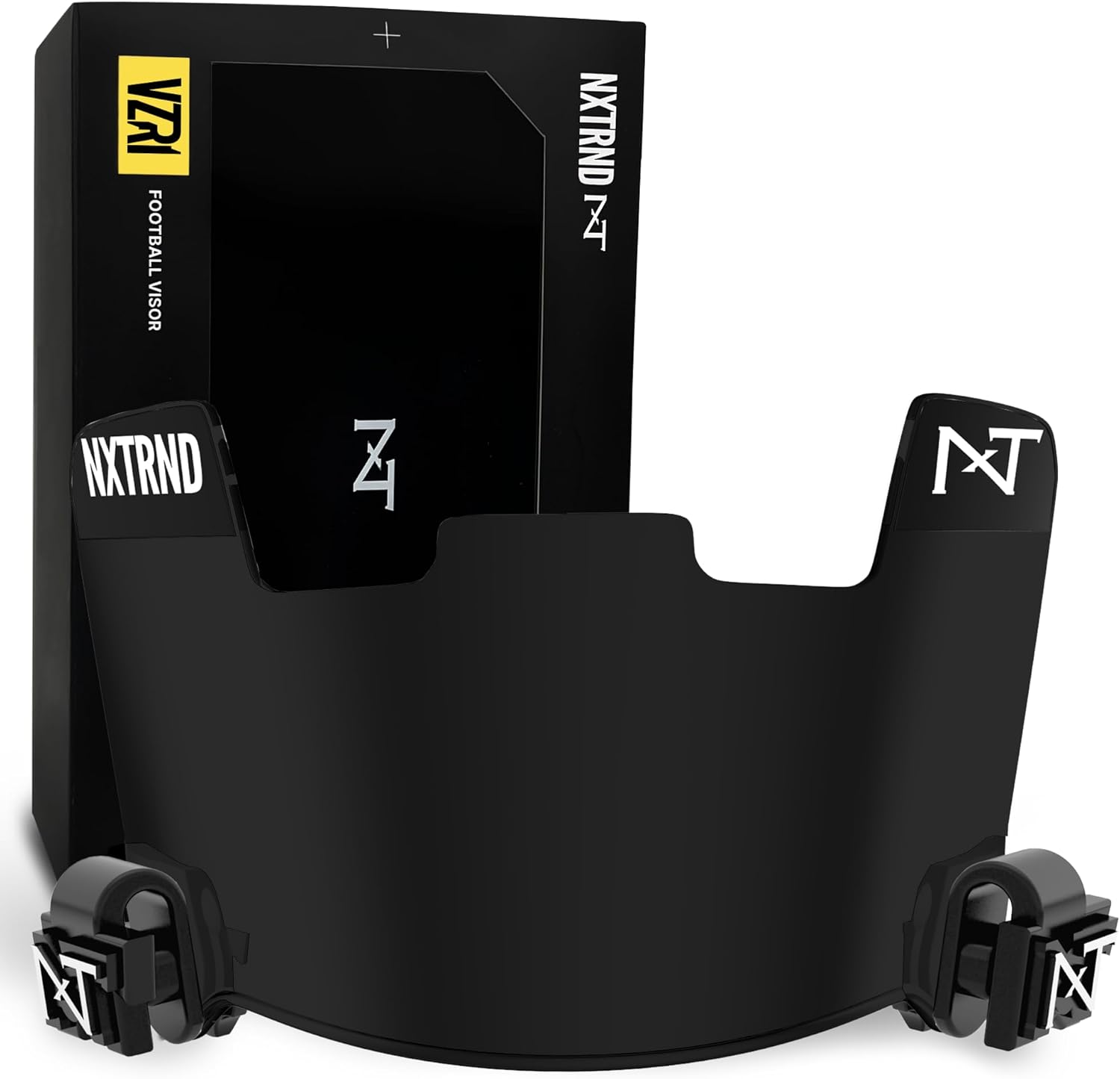 Nxtrnd VZR1 Tinted Football Visor, Professional Football Helmet Visor, Shield Fits Youth Football Helmets & Adult Football Helmets, Includes Visor Clips, Decal Pack, & Microfiber Bag