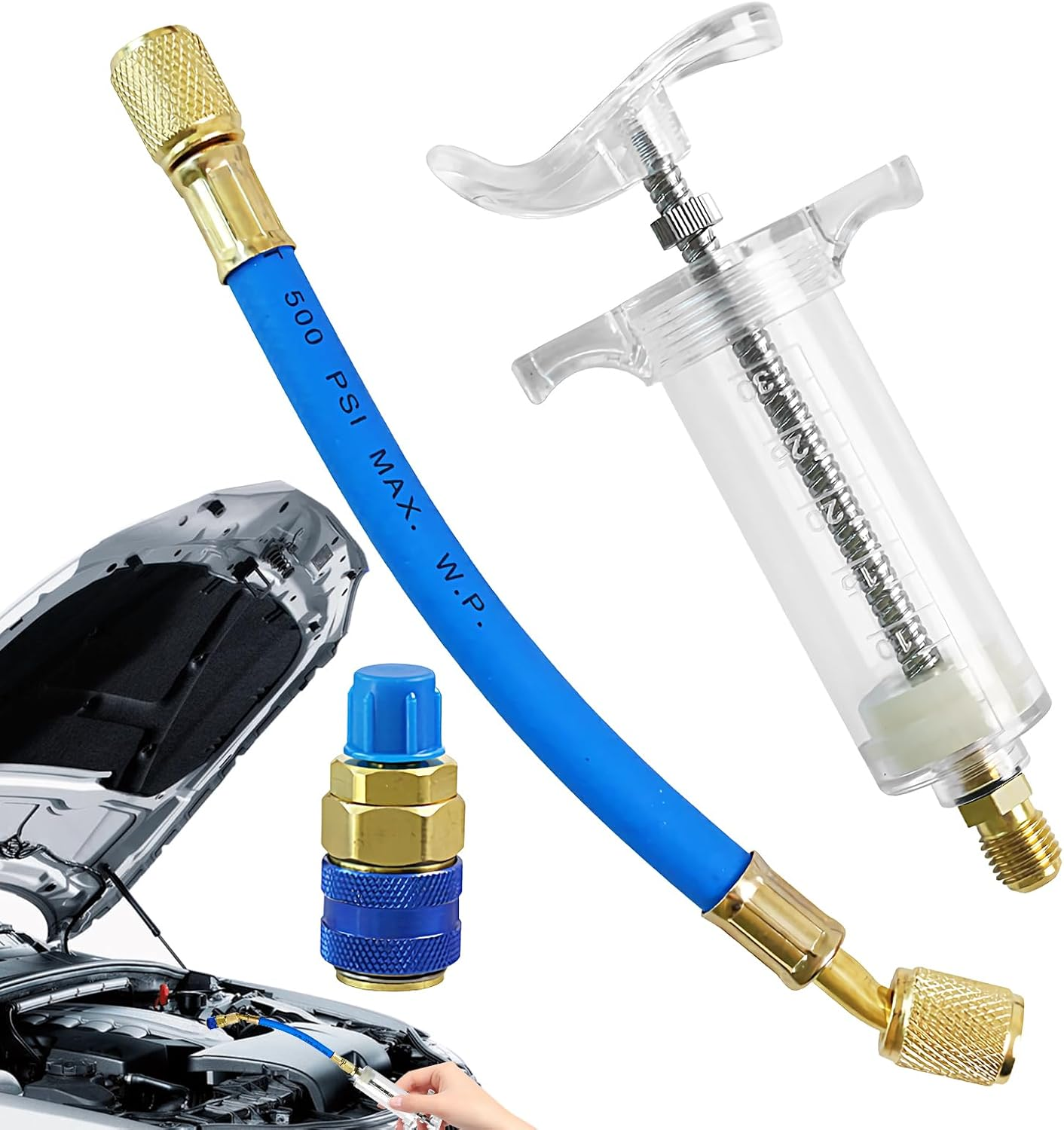 Aebtoe AC Oil Injector,Automobile Refrigeration Oil Filler - Pressure Resistant Refrigeration Liquid Injector for RV, Automotive, Truck, Workshop, Industrial, Garage image number 3