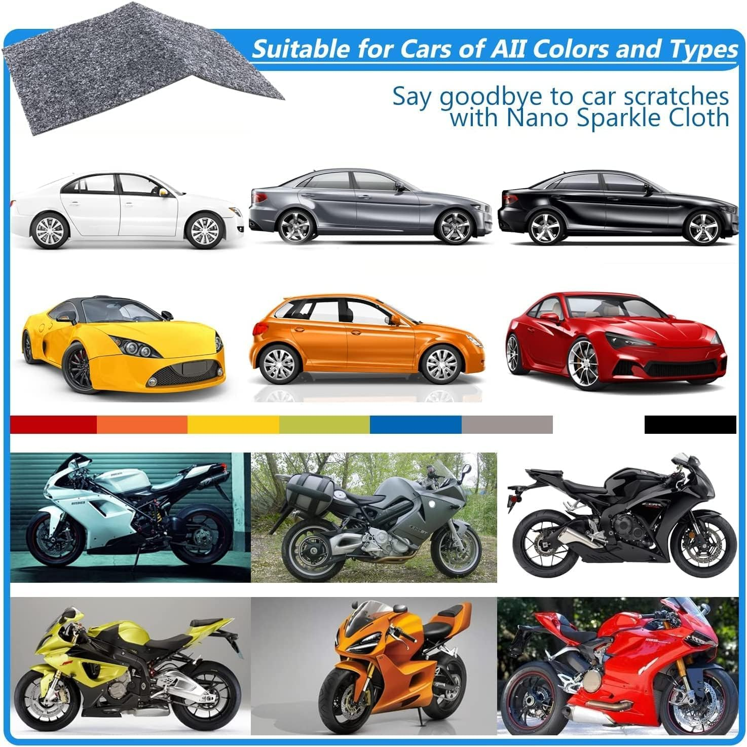 Nano Sparkle Cloths Car Scratch Remover, 0618 HY Type Car for All 2024 New for Color Car image number 2