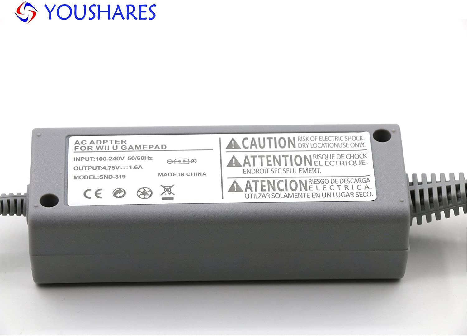 Wiiu Gamepad Charger - Power Supply Cord AC Adapter for Nintendo Wiiu Gamepad, Interchangable Wii Controller Charger, YOUSHARES image number 4