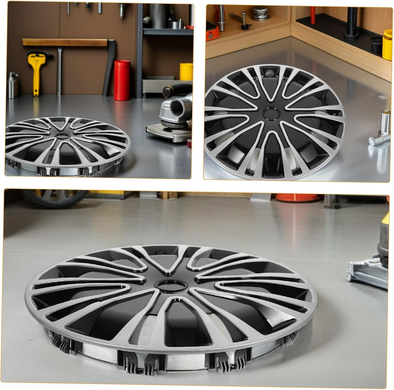 TOGEVAL 13 Inch Car Wheel Hubcaps Decorative Automotive Wheel Rim Covers Pp Material Easy to Install Universal Fit Water and Debris Resistant image number 3