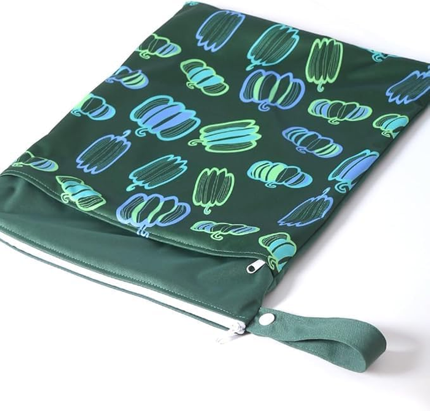 Miners2000 Halloween Wet Dry Bags for Baby Cloth Diapers - Waterproof Reusable Washable Travel Bags, Gym Bag, Pool, Daycare Soiled Baby Items Yoga Gym Bag for Swimsuits Wet Clothes (Black) - Ghost image number 3