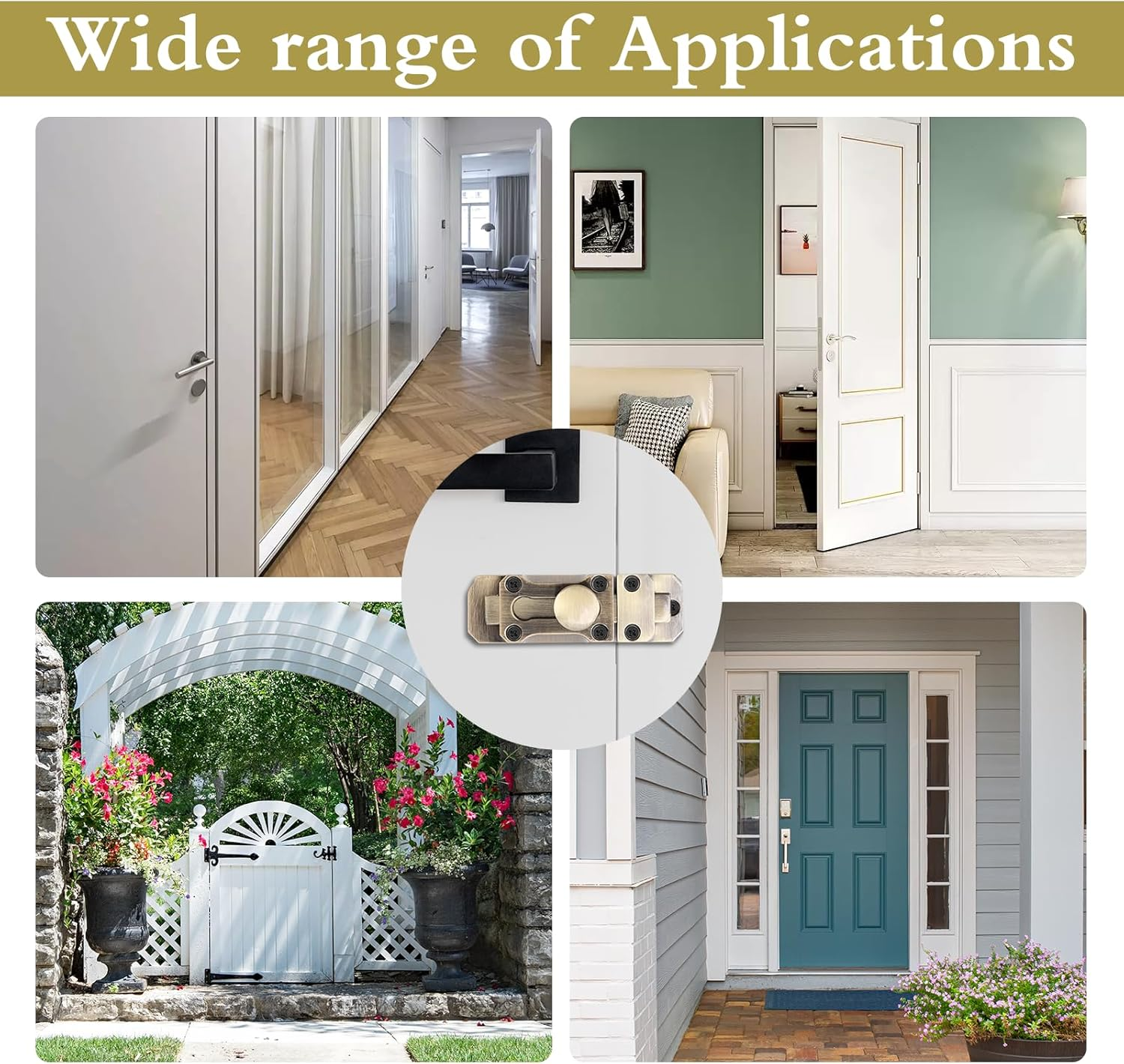 Barrel Slide Door Bolts 3 Inch Brass Door Bolt Heavy Duty Door Locks Internal Antique Zinc Alloy Security Latch Lock with Screws for Securing Internal External Doors, Bronze Tone