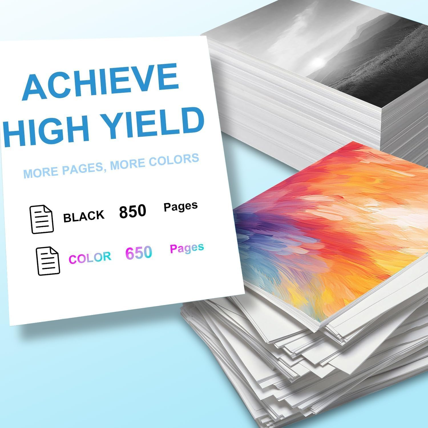 67XL Ink Cartridge Black and Color Combo Pack Replacement for HP Ink 67 67XL for 2700 2722E 2723E 2755E 2800E 2820E 4100E 4155E 6034E 6400 6055 6420E 6052 6455E 6458 6475 Printer(1 Black 1 Tri-Color)