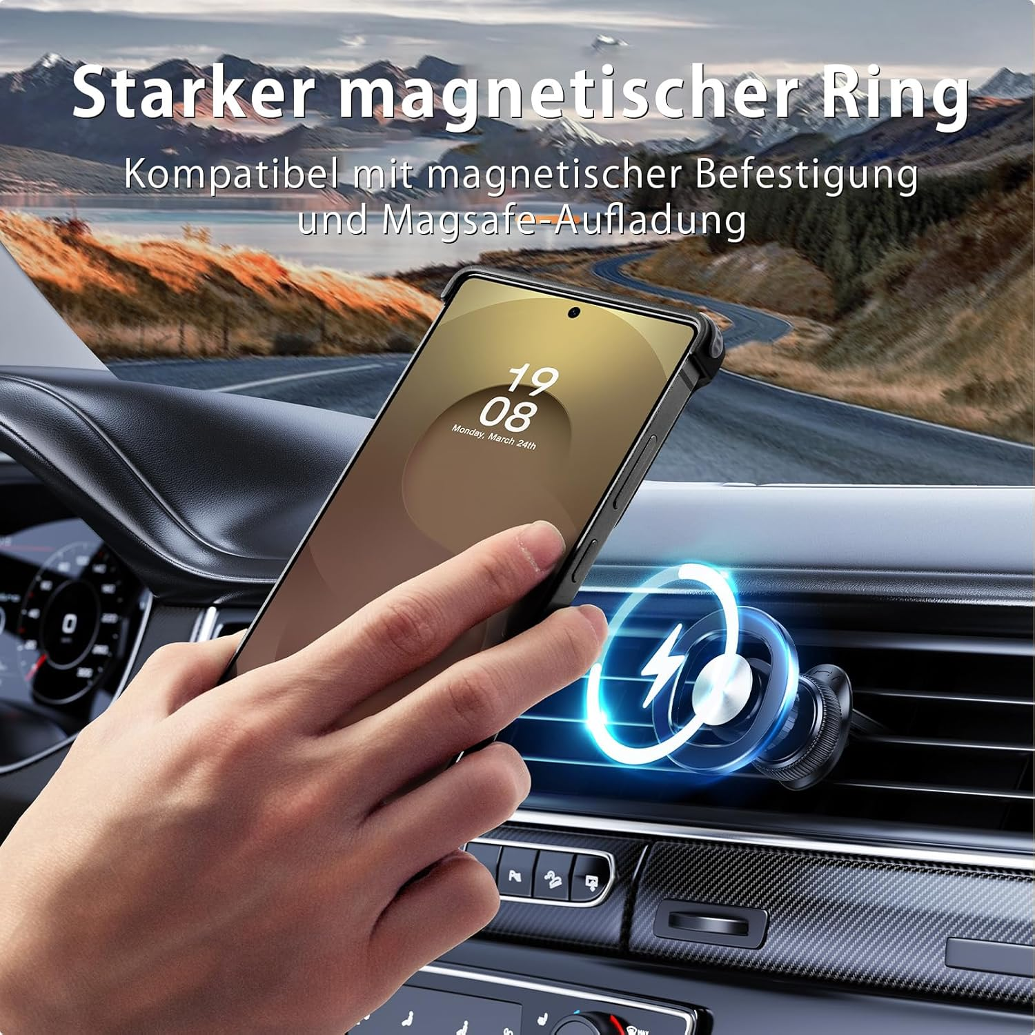 NIFBANG Wooden Case for Samsung Galaxy S25 Ultra with Magsafe, 360&deg; Rotatable Magnetic Stand, Wooden Phone Case, Frameless Thin Anti-Scratch Shockproof Mobile Phone Case for S 25 Ultra Protective Case image number 4