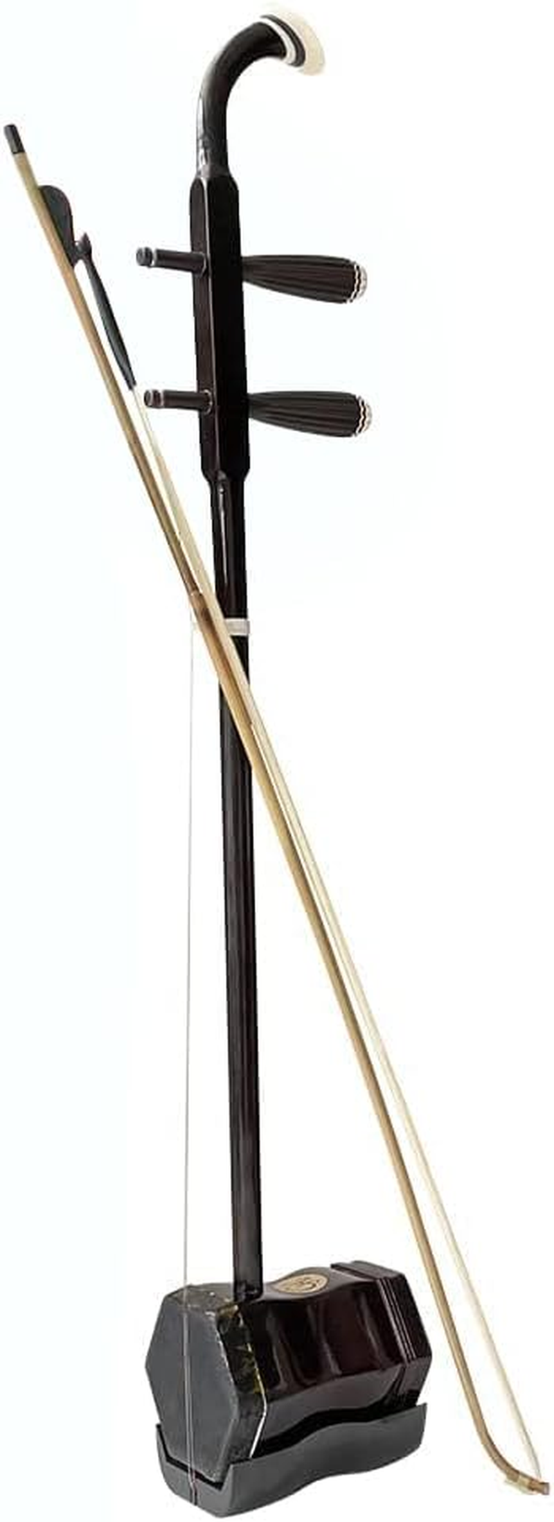 Geekhouse Beginner Chinese 2 Strings Violin, Traditional National Instruments Erhu Phoneme Mark for Entry Level with Bow and Accessories, Artificial Skin Panel & Black Grille