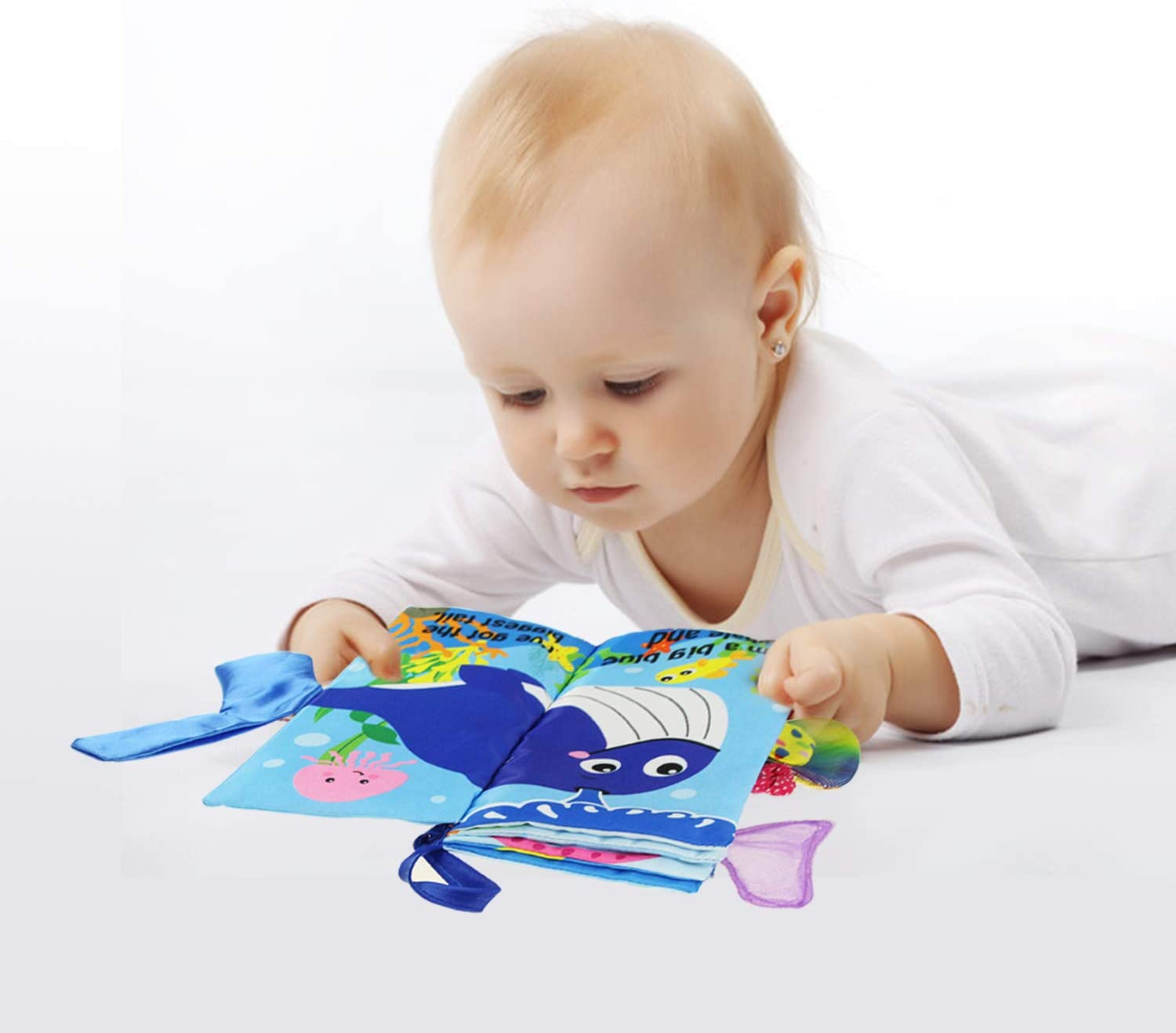 Coolplay Soft Cloth Book with Animal Tails, Color Animal Printed Fabric Cloth Book, Educational and Learning Soft Cloth Book for Babies, Pack of 2 image number 2