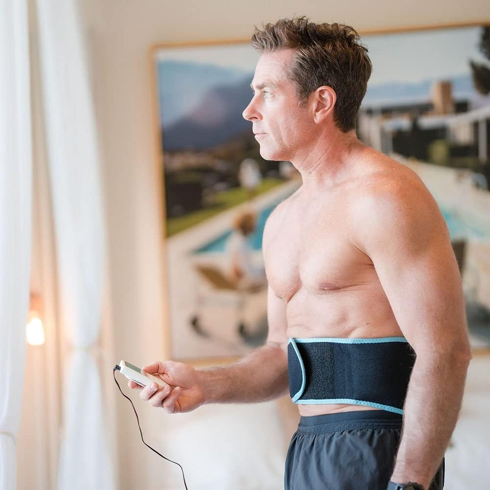 Caremax ABS Abdominal Muscle Toning Belt Ab Machine for TENS Machine EMS Muscle Stimulator Workout Fitness Equipment for Abdomen Waist Trainer with 3.5Mm Snap-On to 2Mm Pigtail Adapter image number 2