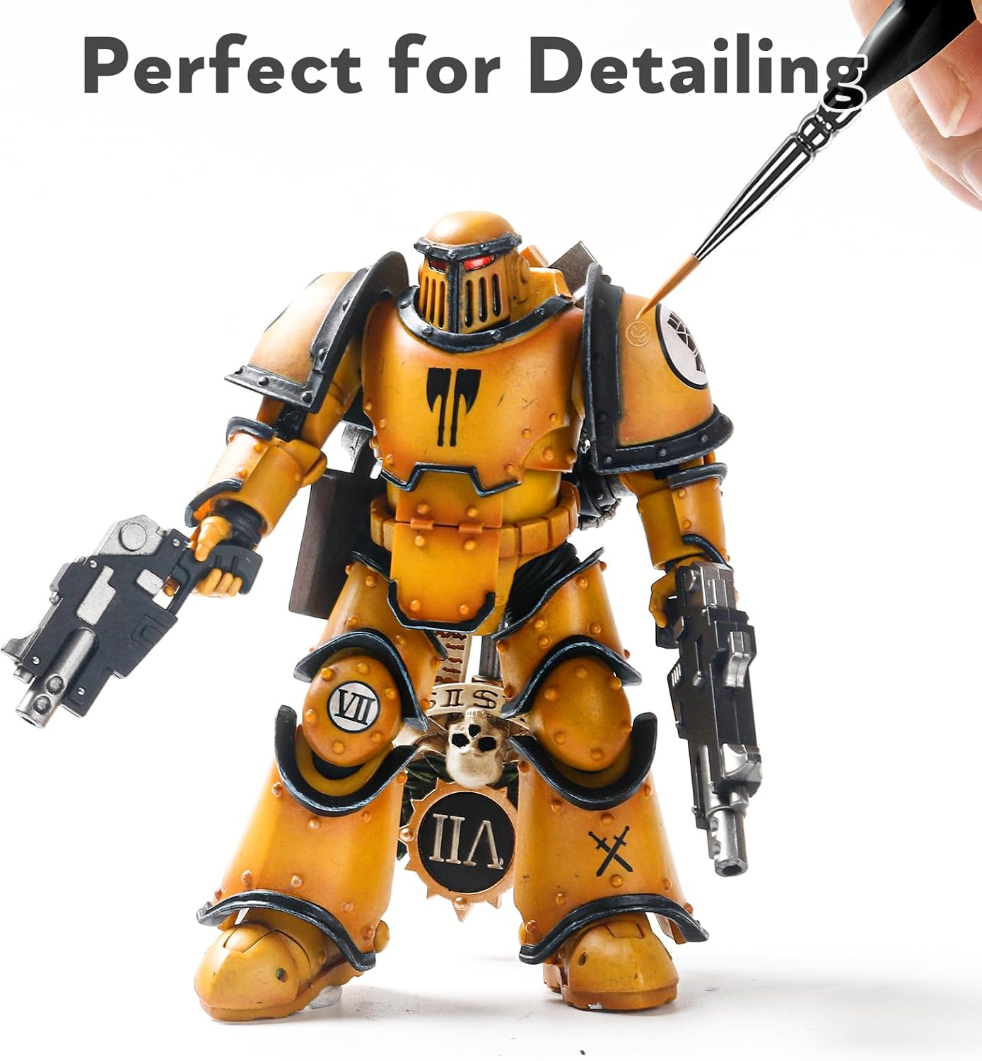 Miniature Paint Brushes, 15PCS Model Brushes Detail Paint Brush Set, Fine Detailing for Watercolor, Oil, Face, Acrylic, Nail, Line Drawing, Scale Model Painting（Black）