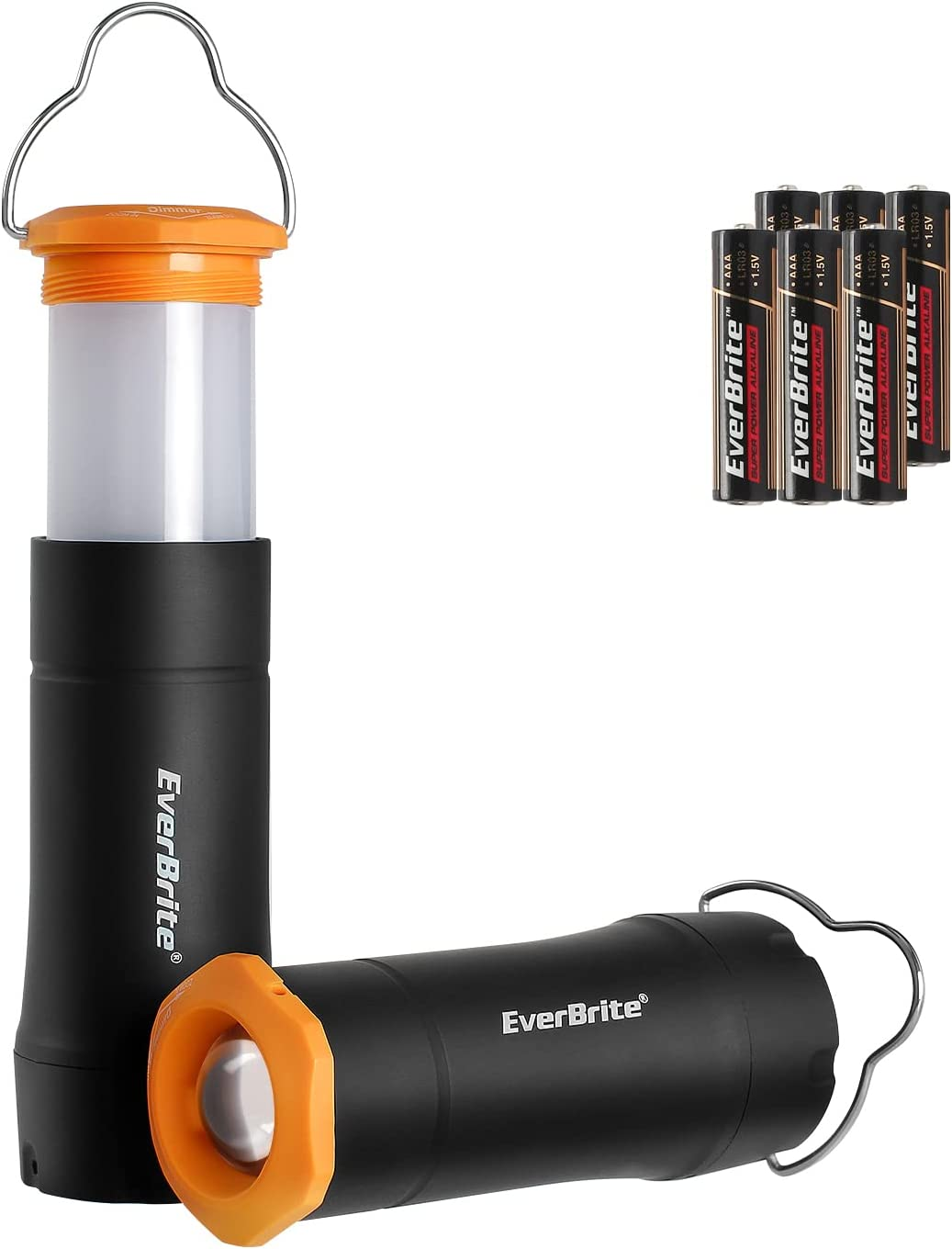 Everbrite 2-In-1 Mini Lanterns and Flashlights with 3 Modes, 2 Pack Portable Outdoor LED Zoomable Torches, AAA Batteries Included - for Hurricane Supplie Camping, Hiking, Night Walking, Emergency image number 6