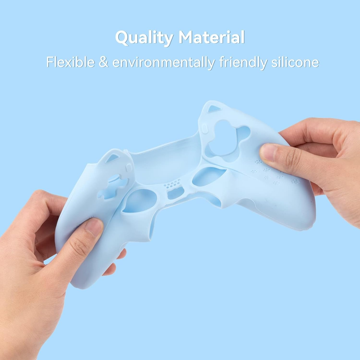 Geekshare Cat Paw PS5 Controller Skin Anti-Slip Silicone Skin Protective Cover Case for PS5 Wireless Controller (Blue) image number 3