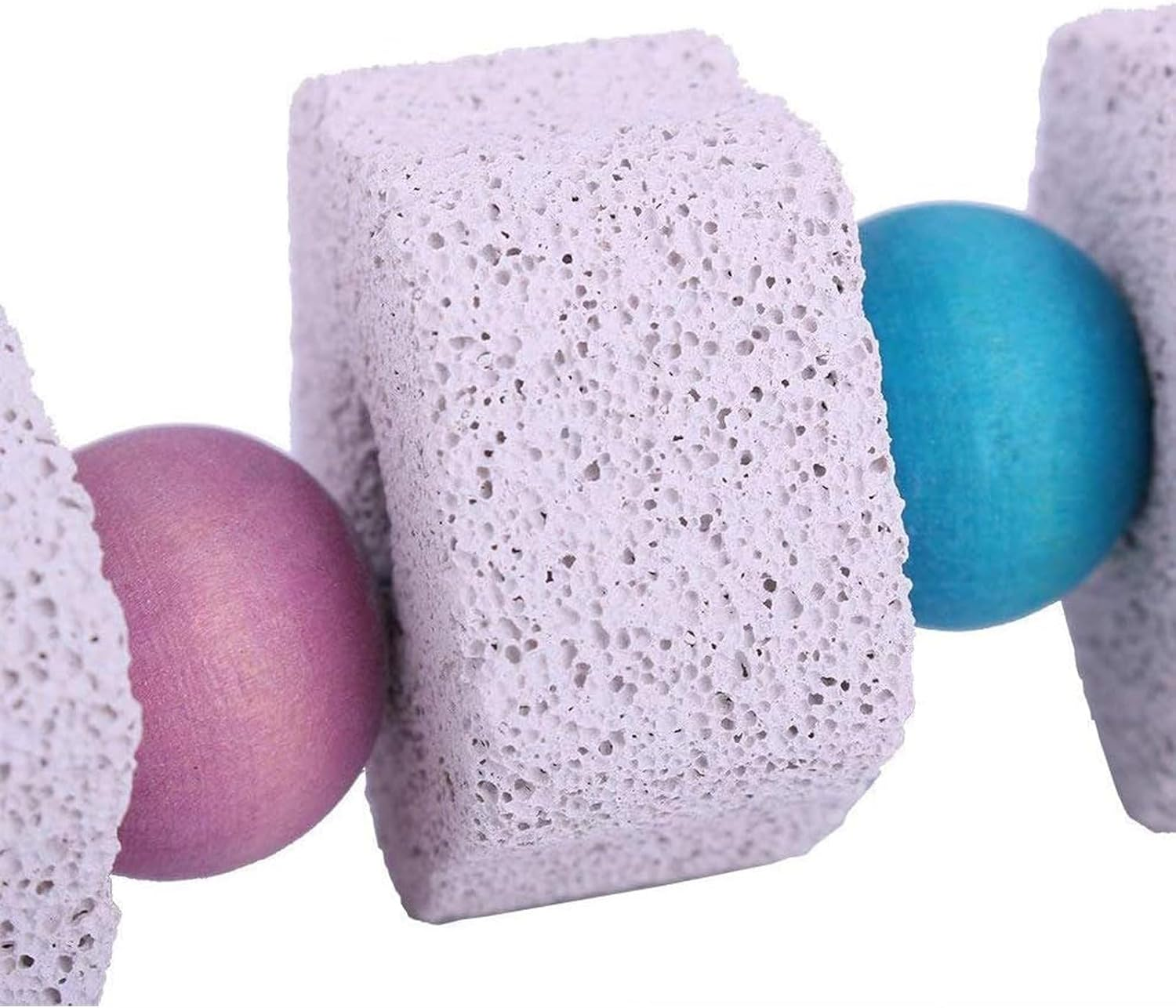 2Pcs Parrot Bird Chewing Toy, Bird Beak Grinding Stone with Bell, Lava Block Calcium Supplement Food for Cockatiel Parakeet Parrot Budgies Rat Hamster Chinchilla Rabbit Bunny African Grey image number 3