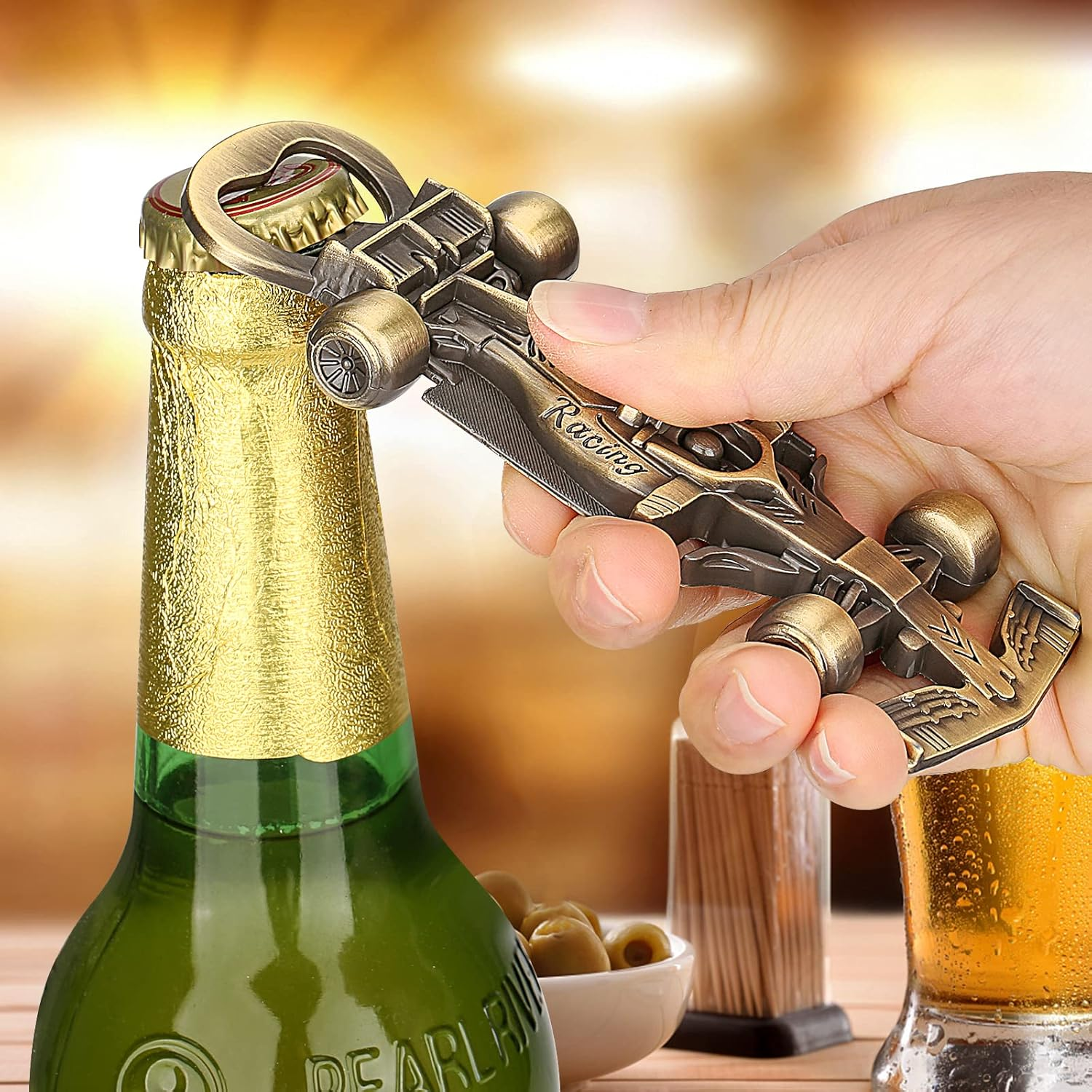 LULLEA F1 Merchandise, F1 Gifts for Men, F1 Bottle Opener, Unique Car Gifts for Him, Mechanic Gifts, Beer Gifts for Men, Bronze Gadget, Valentine'S Day Gifts, with Gift Box&Greeting Card image number 5