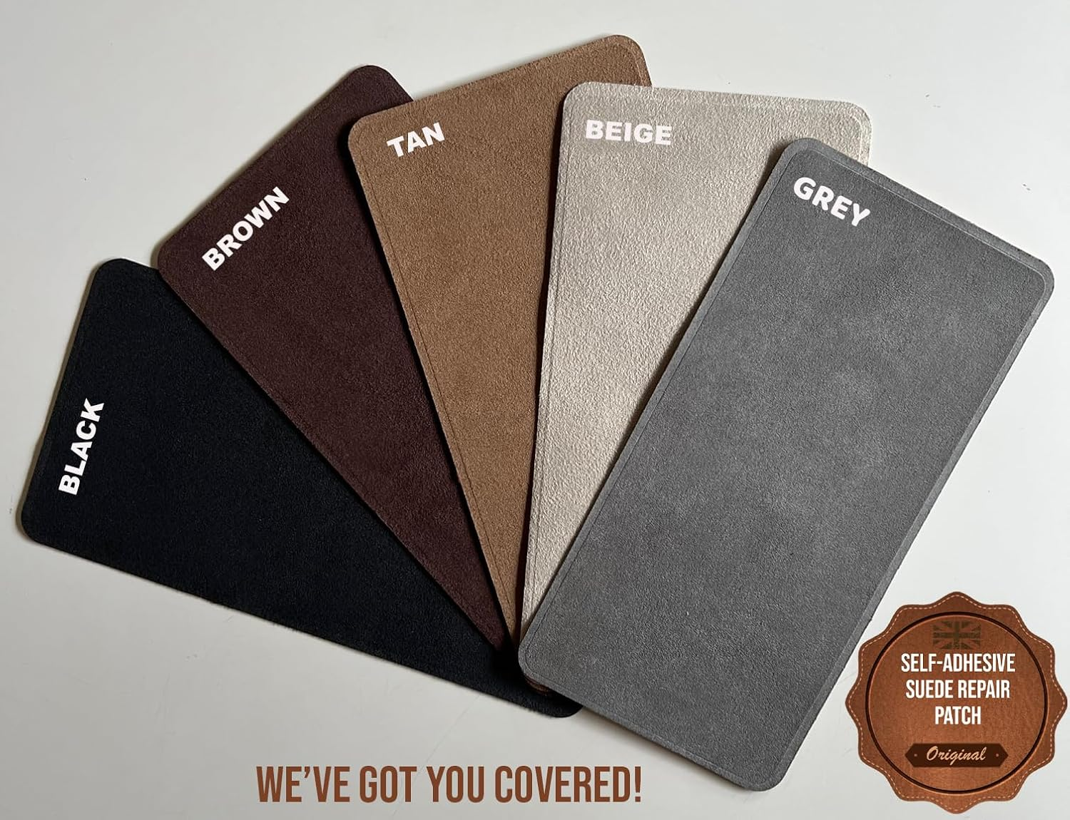 Black Mastaplasta Self-Adhesive Premium Suede Repair Patches. Choose Size/Design. First-Aid for Sofas, Car Seats, Handbags, Jackets image number 6