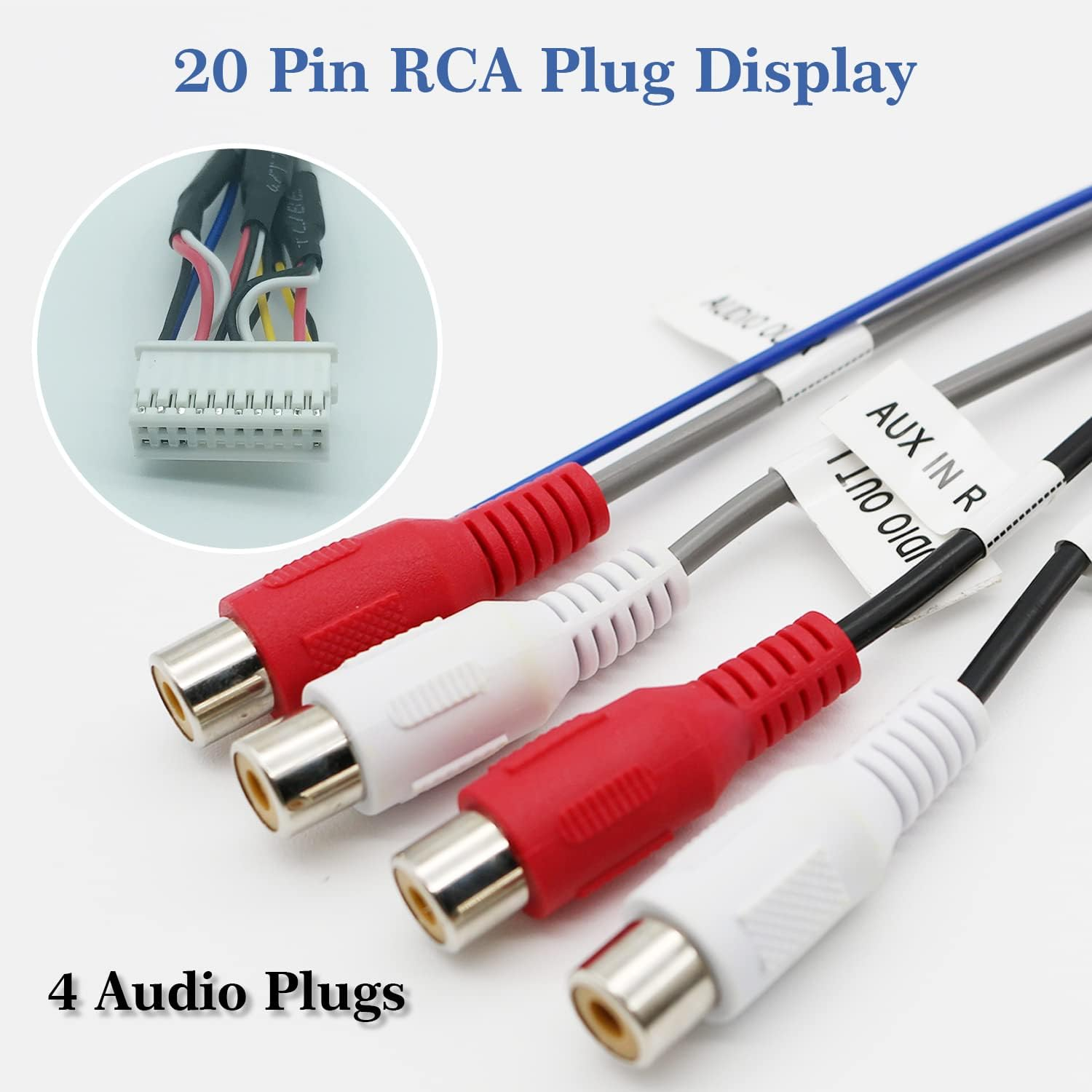20 Pin Car RCA Harness Adapter Plugs for Most Android Car Stereo Radio GPS Head Unit image number 5
