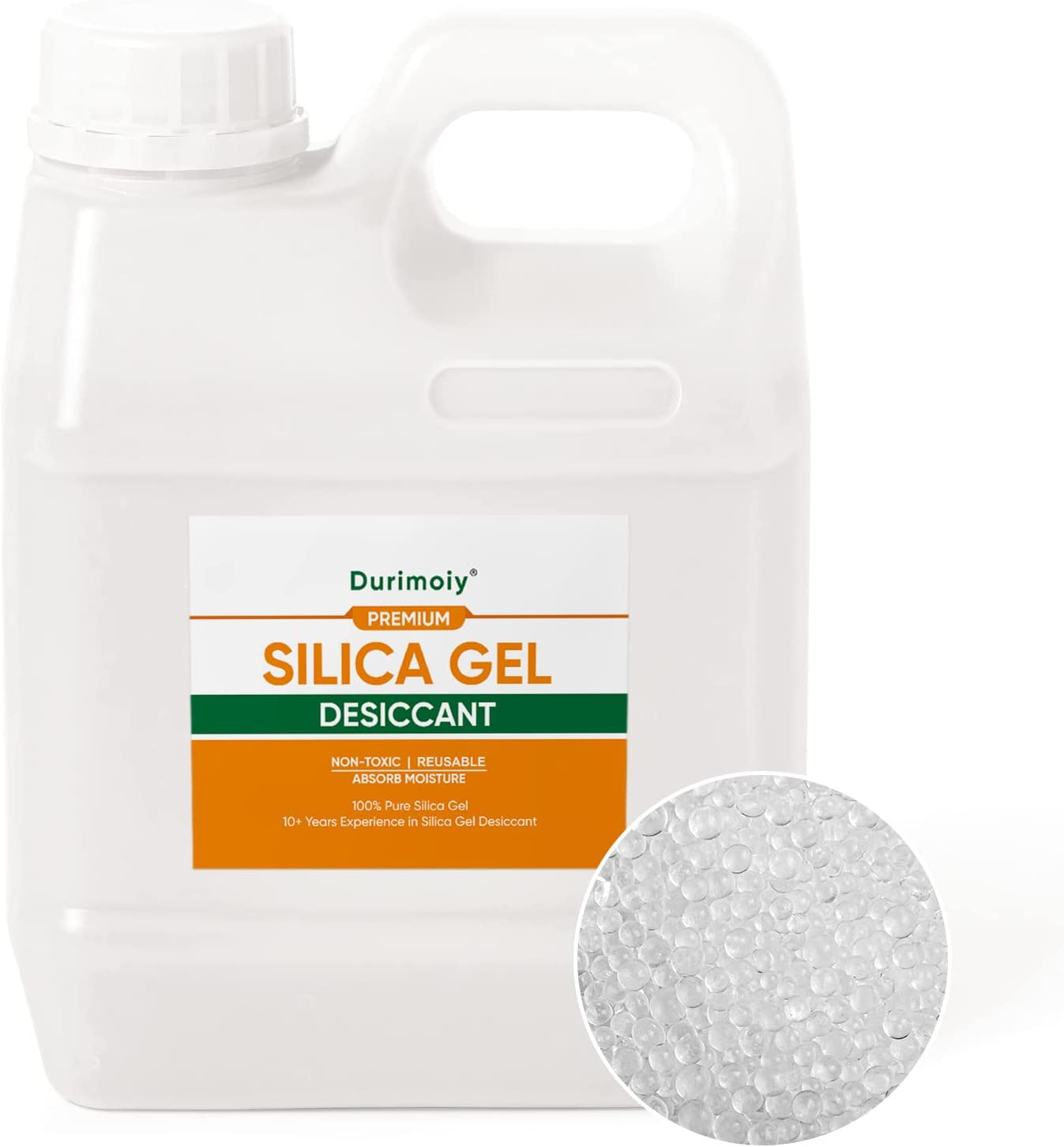 Durimoiy 2 LBS Clear Silica Gel Beads Reusable Desiccant Beads (Industry Standard 2-4 Mm) Rechargeable Moisture Absorber Silica Gel image number 3