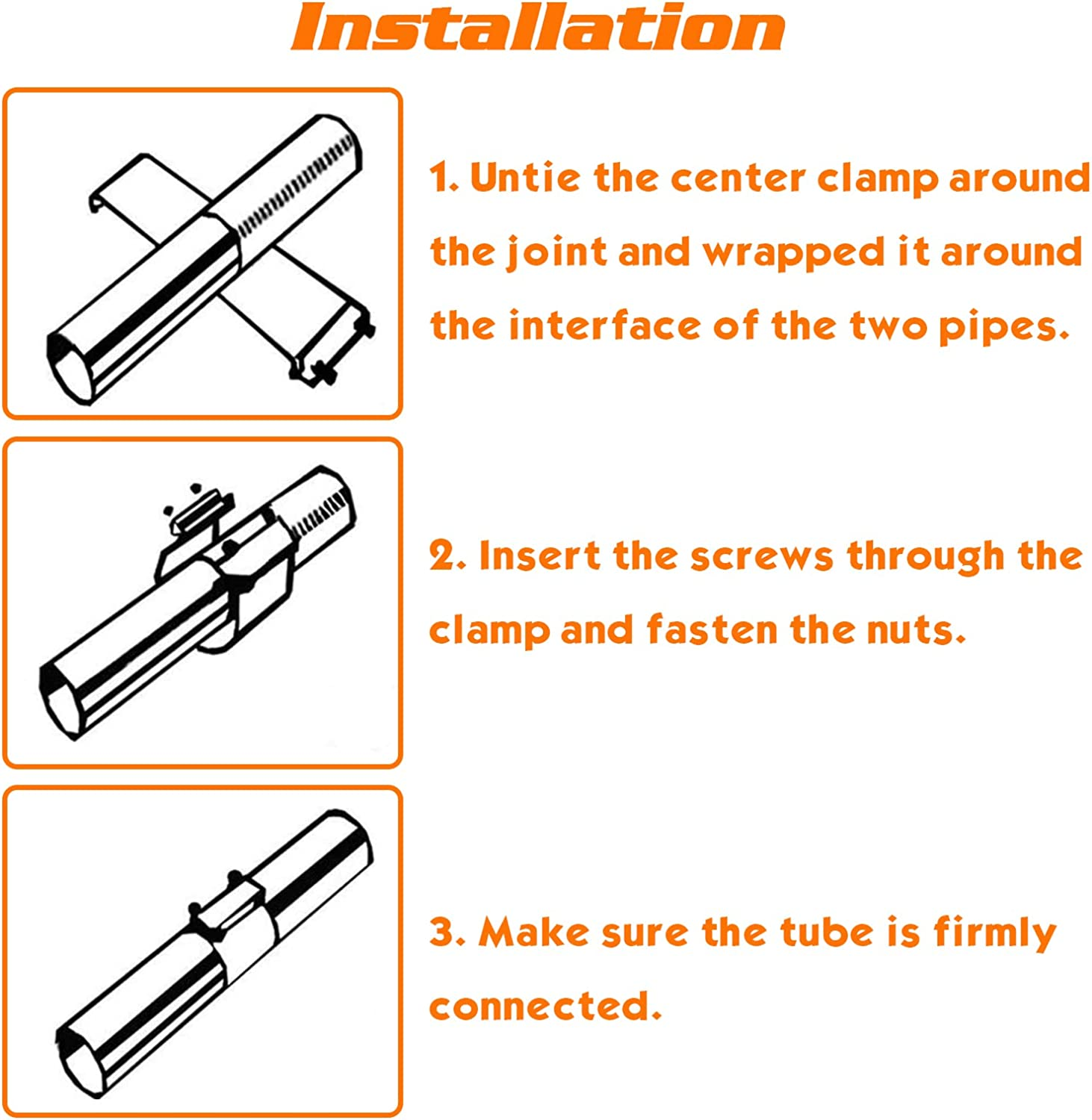 Exhaust Clamp Worthplanet Car Exhaust Pipe Clip Tail Throat Hoop Exhaust Pipe Clamp Universal Stainless Steel Turbo Exhaust Band Clamp Muffler Pipe Connector for Car Exhaust Systems W120059 (2.5In) image number 1