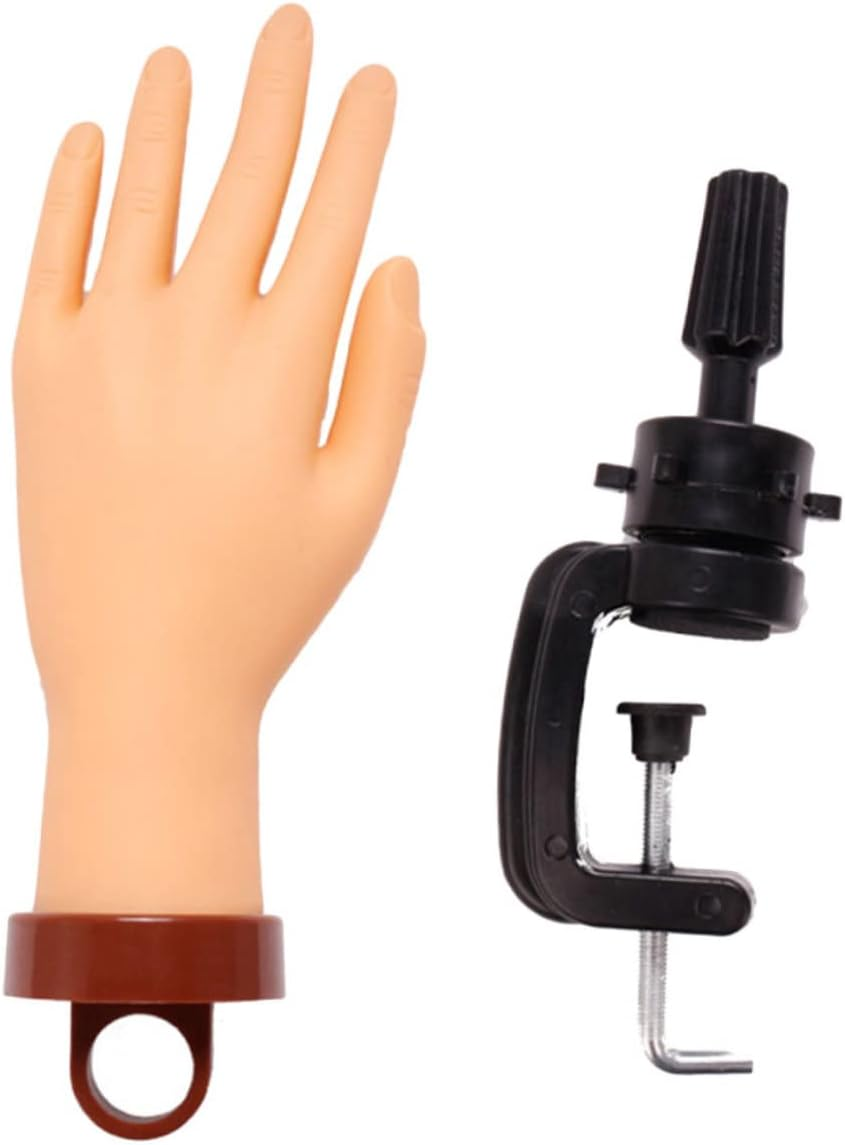 OSOLADY Flexible Nail Practice Hand Model with Stand Manicure Training Tool for Nail Art Lightweight Fake Hand for Beginners for Display and Practice image number 4