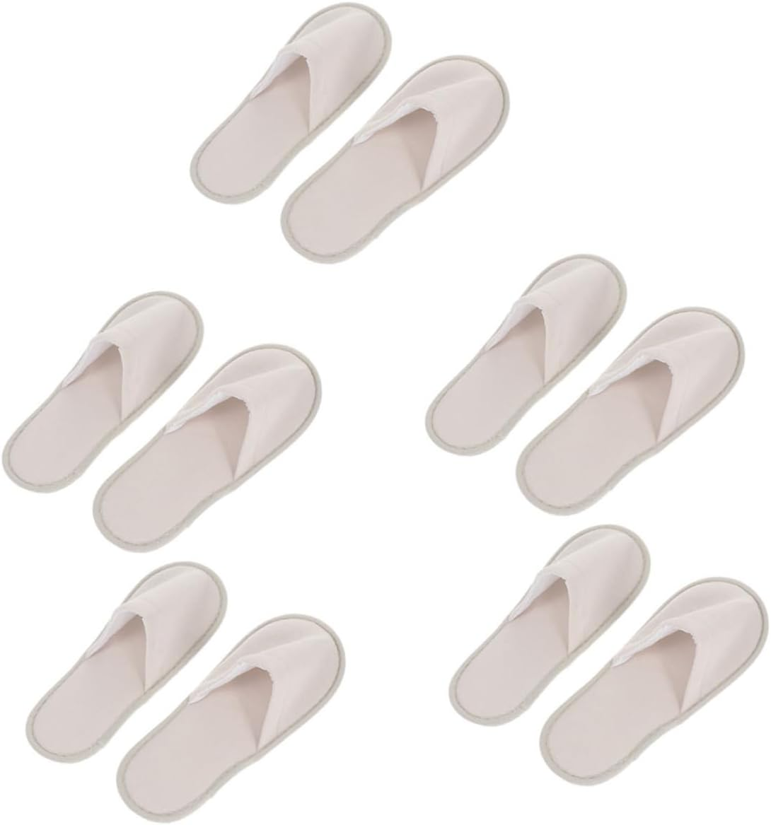 FOYTOKI Pack Anti-Slip Linen Guest Slippers Disposable Indoor Travel One-Off Comfort for Hotel Home image number 4
